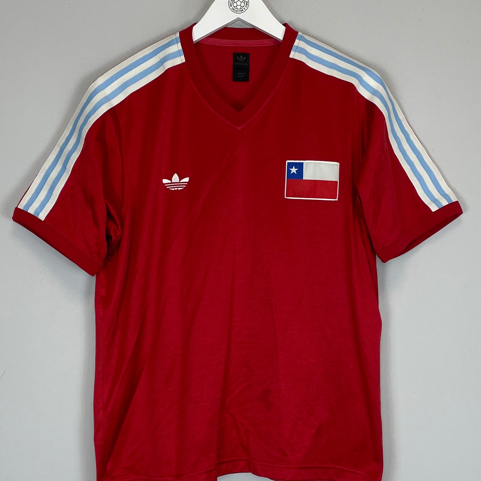 Shop 1980'S CHILE #10 ADIDAS ORIGINALS HOME SHIRT (L), classic football shirts, vintage football shirts & retro soccer jerseys at Cult Kits