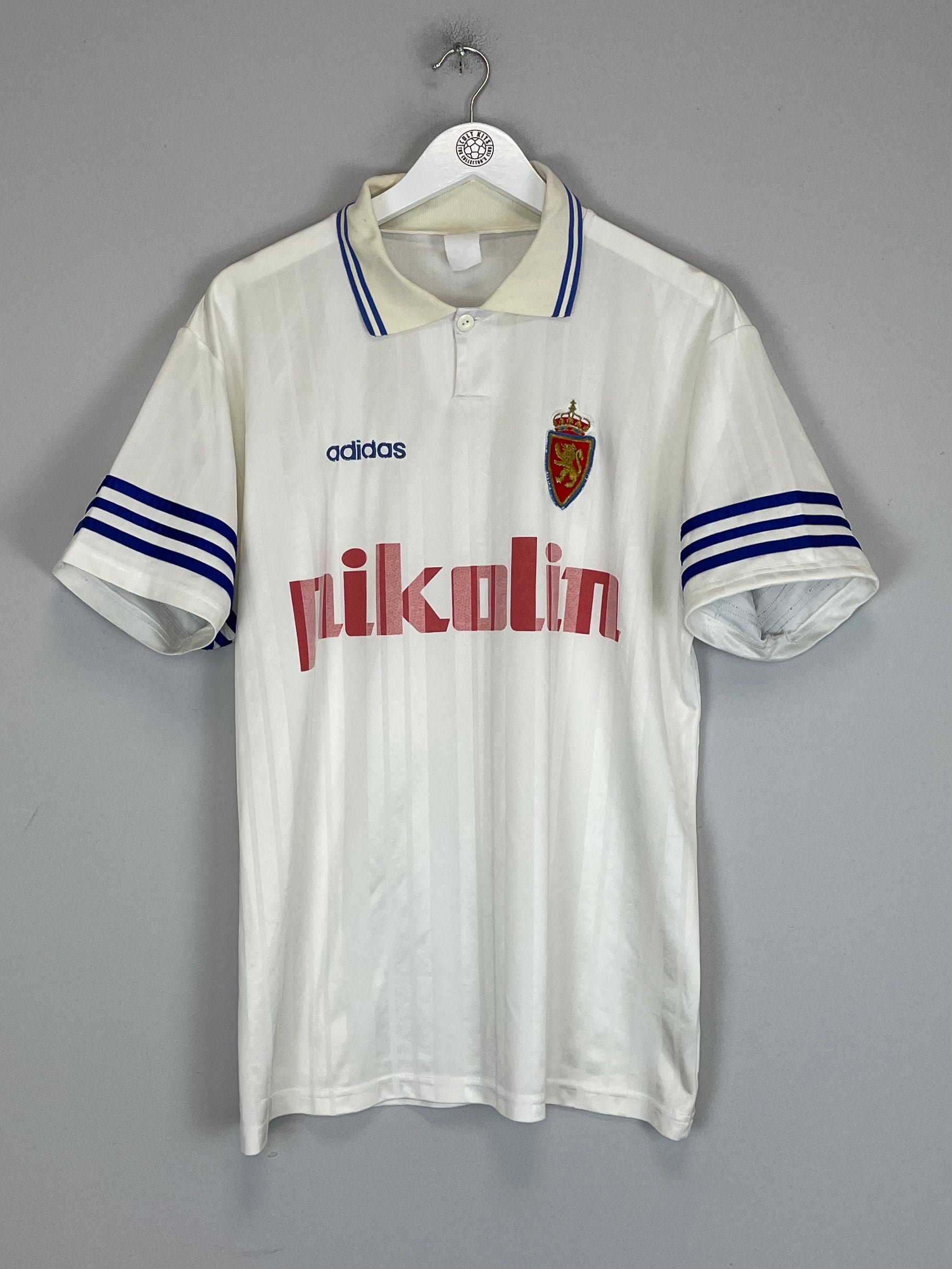 Shop 1995/96 REAL ZARAGOZA HOME SHIRT (L) ADIDAS, classic football shirts, vintage football shirts & retro soccer jerseys at Cult Kits