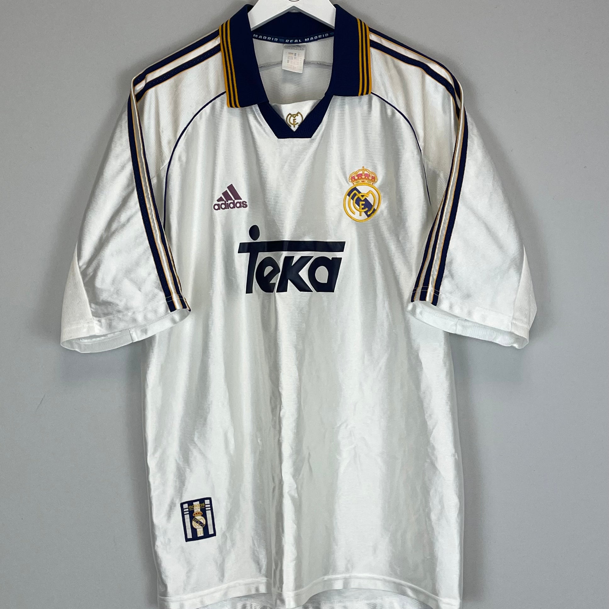 Shop 1998/00 REAL MADRID HOME SHIRT (XL) ADIDAS, classic football shirts, vintage football shirts & retro soccer jerseys at Cult Kits