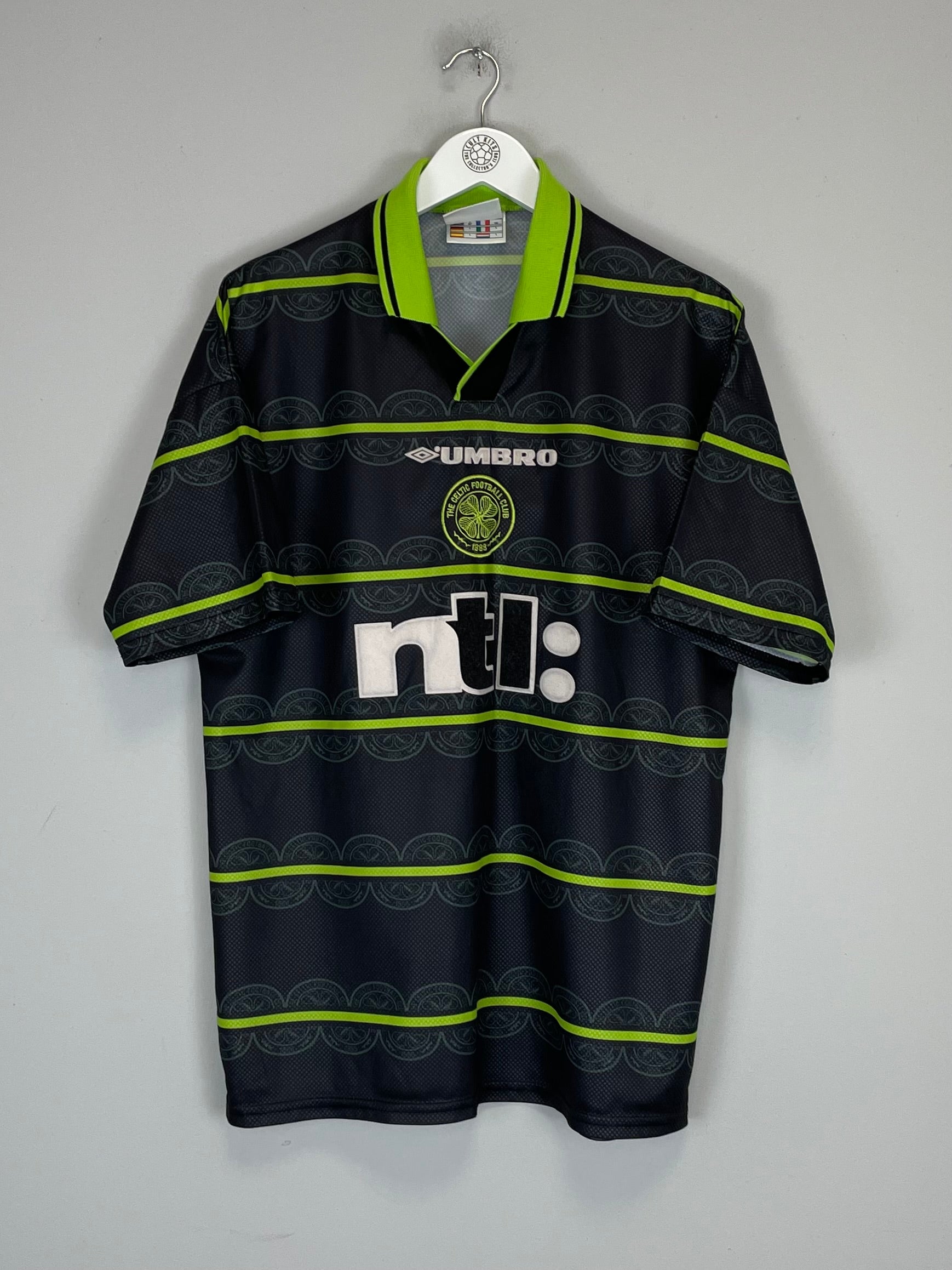 Shop 1999/00 CELTIC LARSSON #7 AWAY SHIRT (L) UMBRO, classic football shirts, vintage football shirts & retro soccer jerseys at Cult Kits