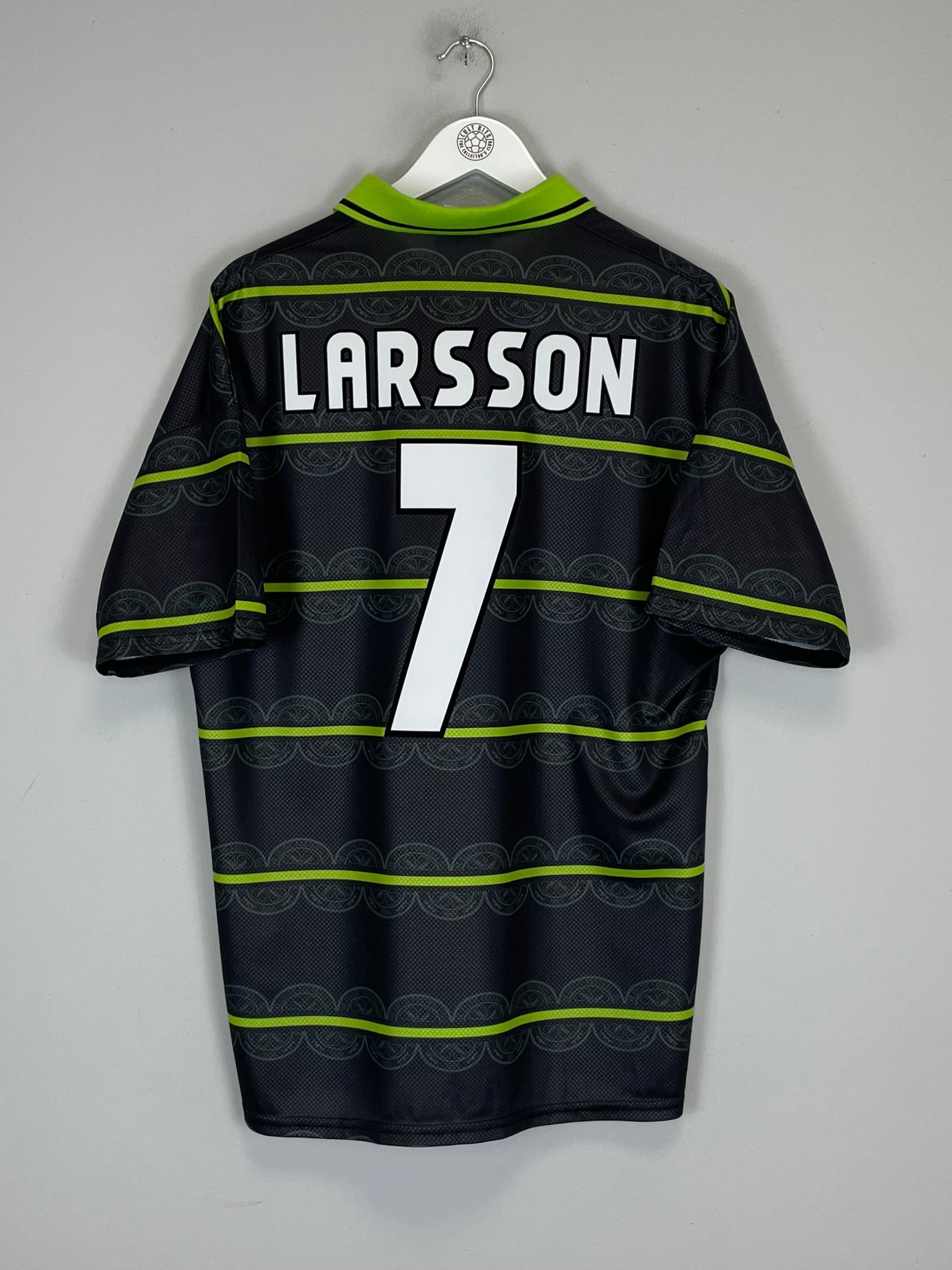 Shop 1999/00 CELTIC LARSSON #7 AWAY SHIRT (L) UMBRO, classic football shirts, vintage football shirts & retro soccer jerseys at Cult Kits