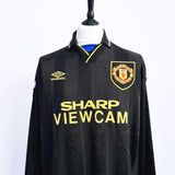 1993/94 MANCHESTER UNITED KANCHELSKIS #14 *MATCH ISSUED *L/S AWAY SHIRT (XL) UMBRO