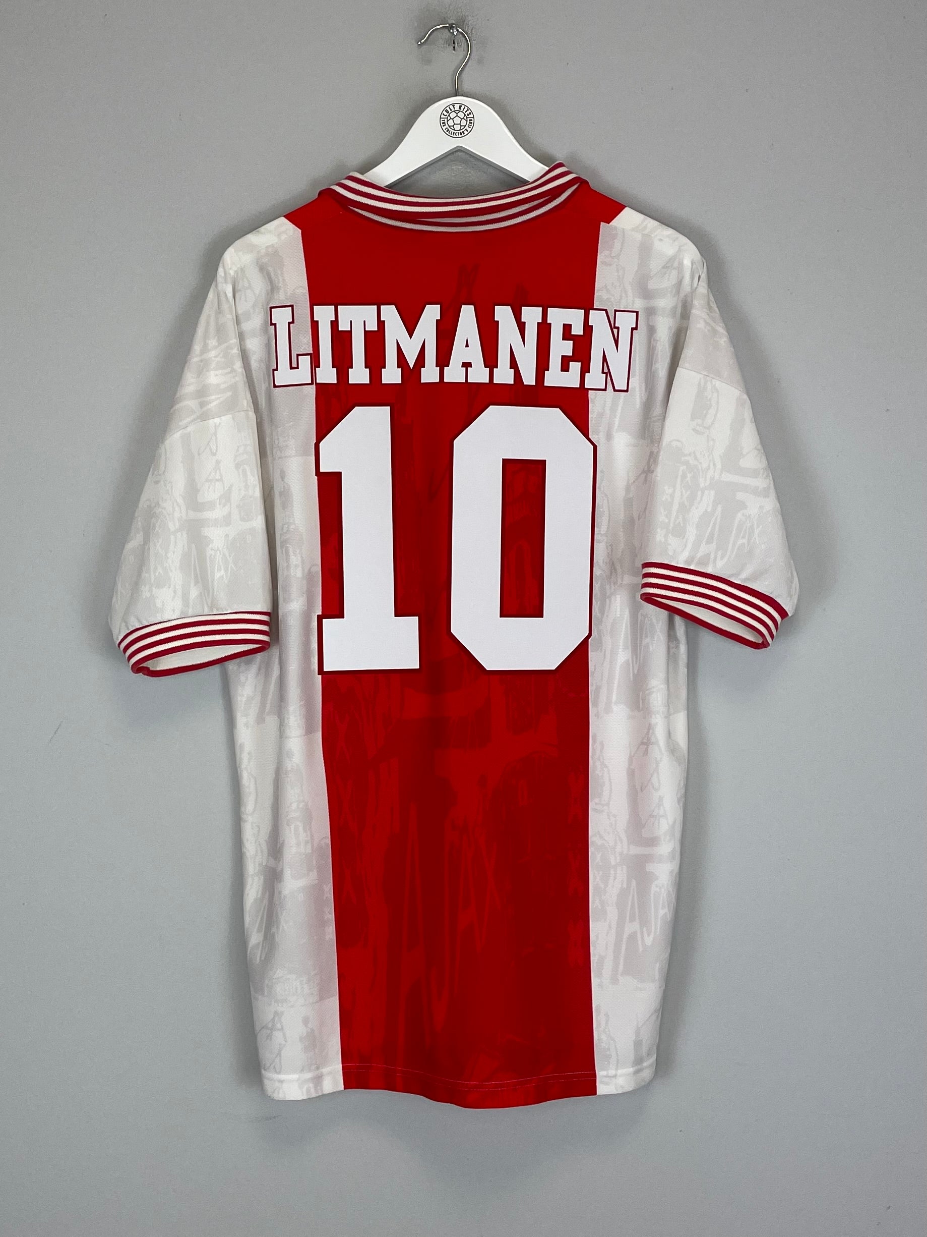 Shop 1996/97 AJAX LITMANEN #10 HOME SHIRT (XL) UMBRO, classic football shirts, vintage football shirts & retro soccer jerseys at Cult Kits