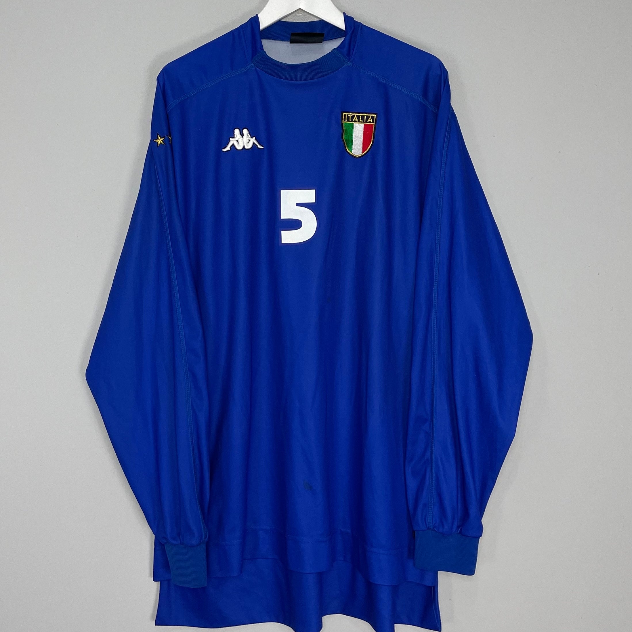 Shop 1998/99 ITALY #5 L/S HOME SHIRT (XXXL) KAPPA, classic football shirts, vintage football shirts & retro soccer jerseys at Cult Kits