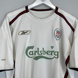 Shop 2003/05 LIVERPOOL HESKEY #8 AWAY SHIRT (L) REEBOK, classic football shirts, vintage football shirts & retro soccer jerseys at Cult Kits