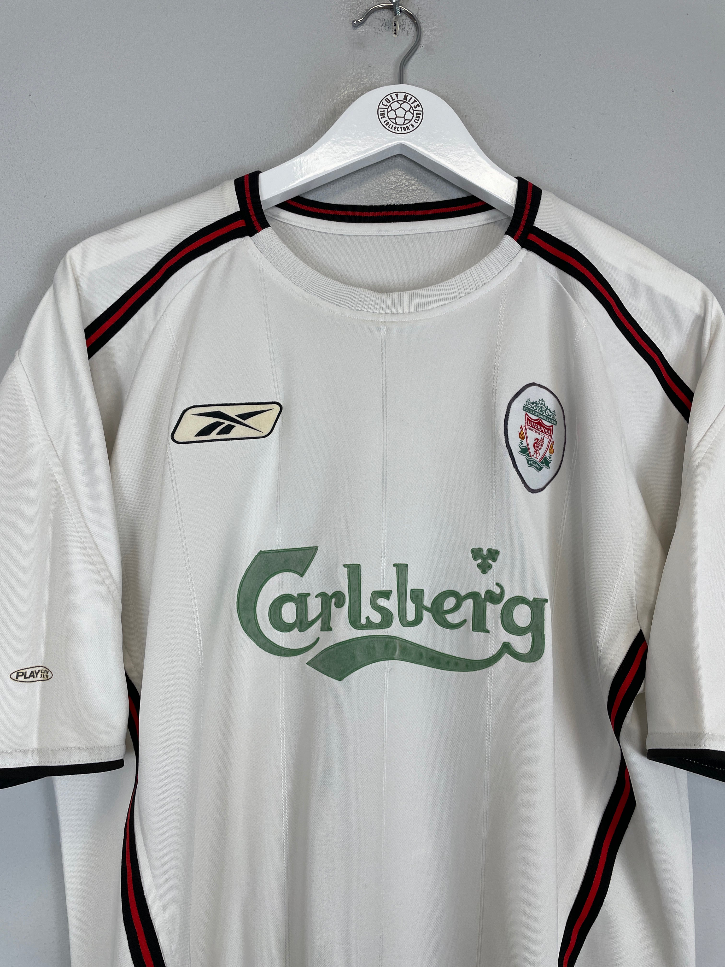 Shop 2003/05 LIVERPOOL HESKEY #8 AWAY SHIRT (L) REEBOK, classic football shirts, vintage football shirts & retro soccer jerseys at Cult Kits