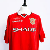 1999 MANCHESTER UNITED COLE #9 *MATCH PREPARED *CHAMPIONS LEAGUE FINAL* HOME SHIRT (XL) UMBRO