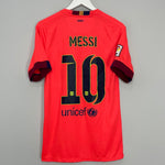 Shop 2014/15 BARCELONA MESSI #10 AWAY SHIRT (S) NIKE, classic football shirts, vintage football shirts & retro soccer jerseys at Cult Kits