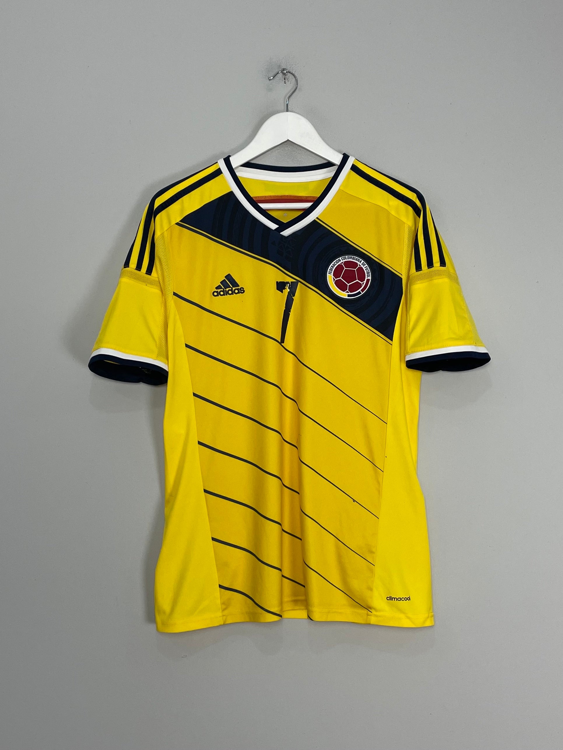Shop 2014/15 COLOMBIA WAKA WAKA #7 HOME SHIRT (M) ADIDAS, classic football shirts, vintage football shirts & retro soccer jerseys at Cult Kits
