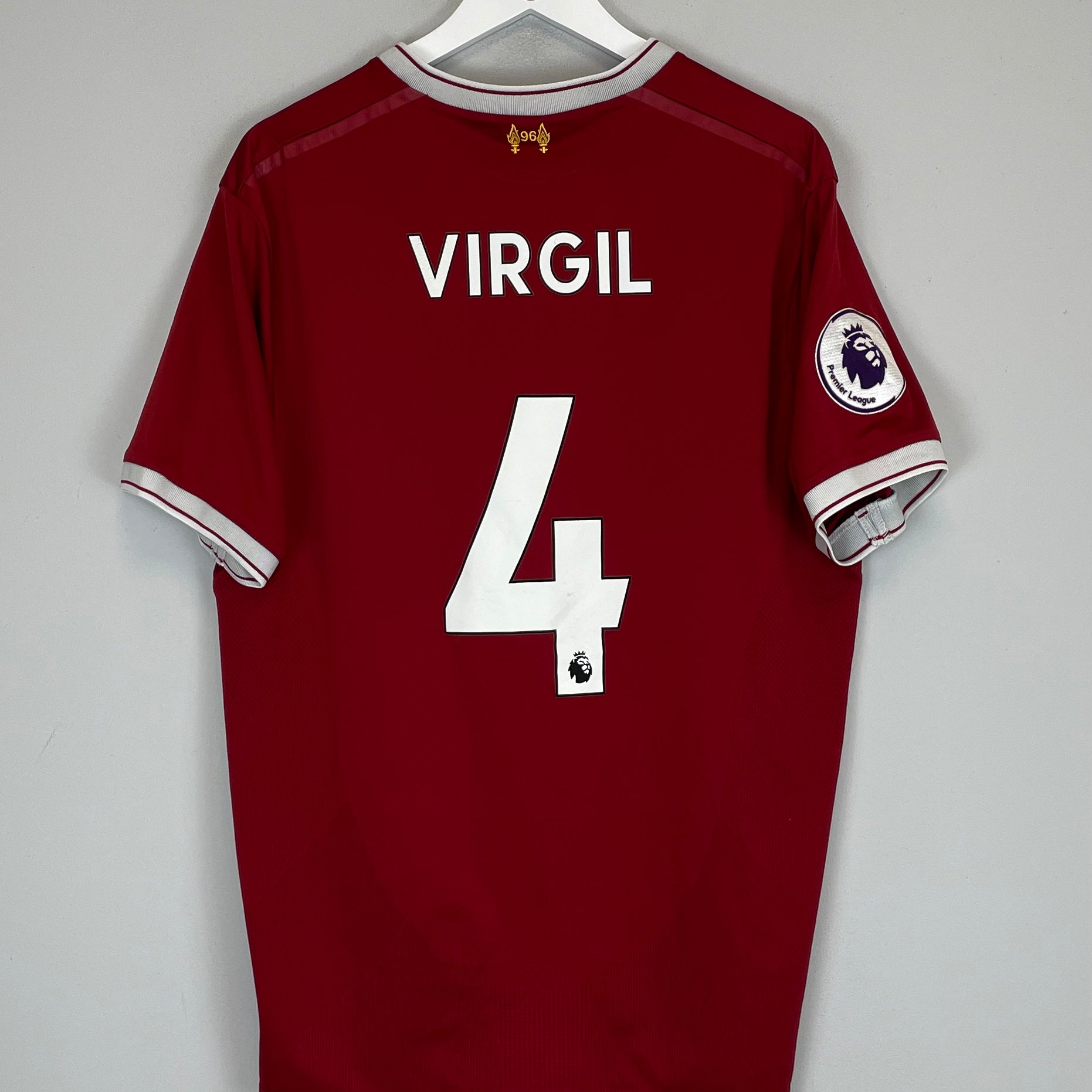 Shop 2017/18 LIVERPOOL VIRGIL #4 *125 YEARS* HOME SHIRT (L) NEW BALANCE, classic football shirts, vintage football shirts & retro soccer jerseys at Cult Kits