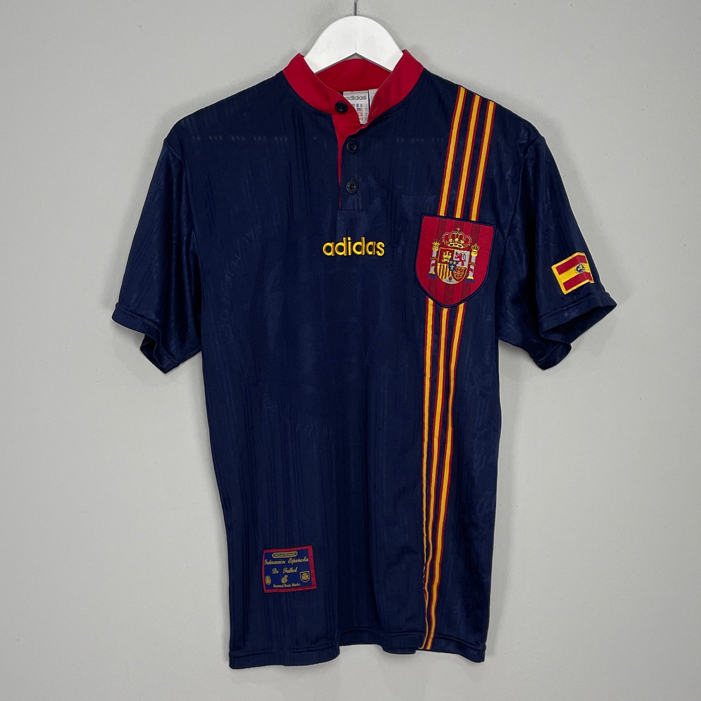 Shop 1996/98 SPAIN AWAY SHIRT (S) ADIDAS, classic football shirts, vintage football shirts & retro soccer jerseys at Cult Kits