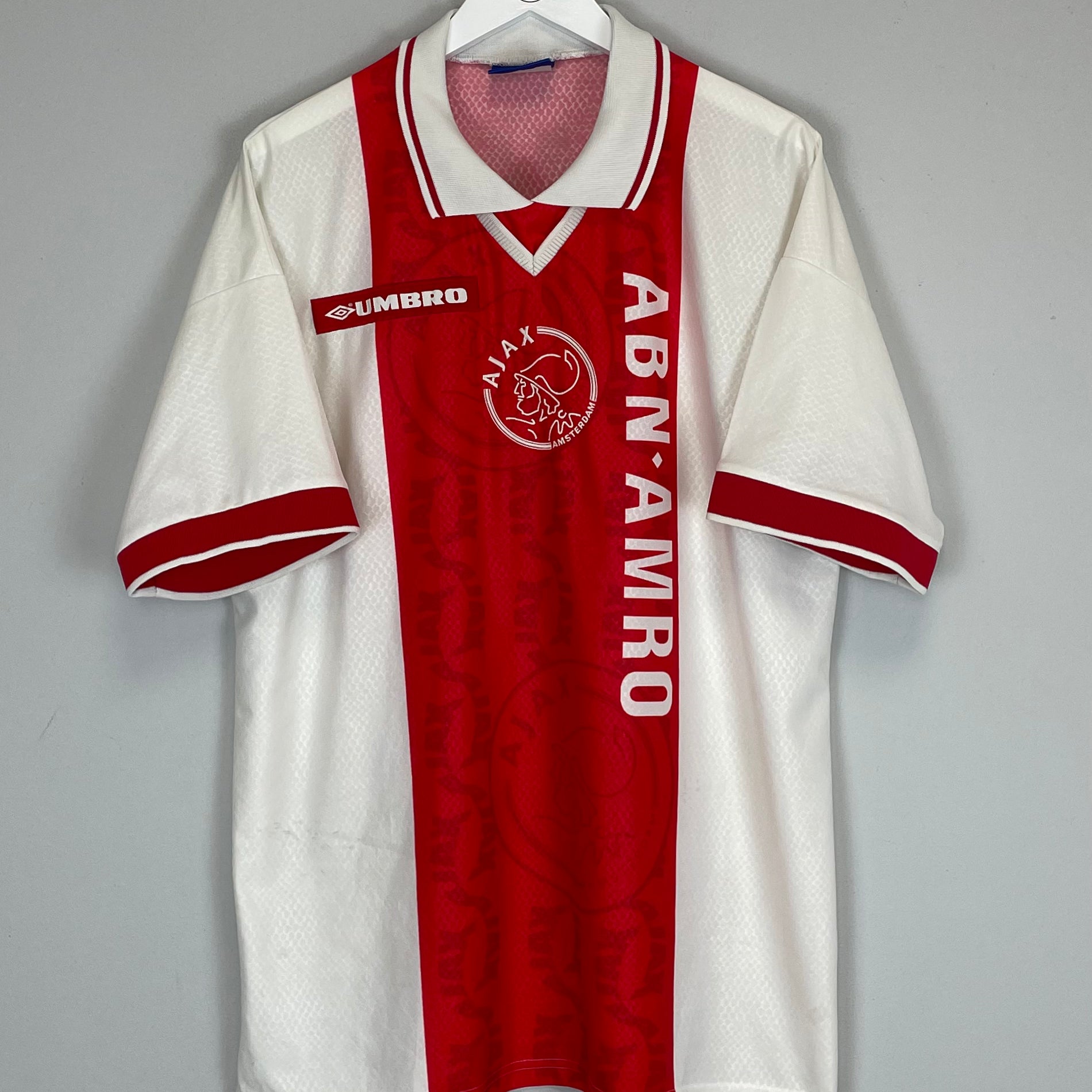 Shop 1998/99 AJAX HOME SHIRT (XL) UMBRO, classic football shirts, vintage football shirts & retro soccer jerseys at Cult Kits