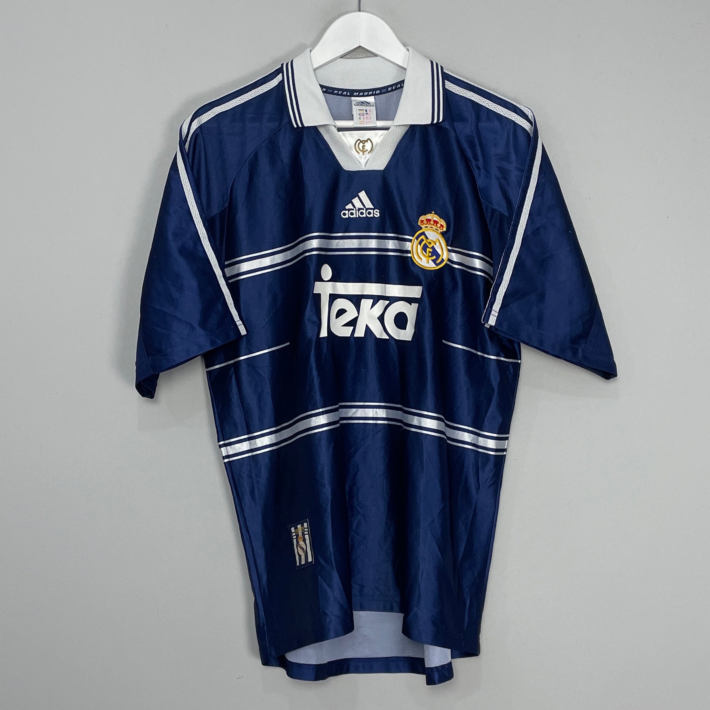 Shop 1998/99 REAL MADRID AWAY SHIRT (M) ADIDAS, classic football shirts, vintage football shirts & retro soccer jerseys at Cult Kits