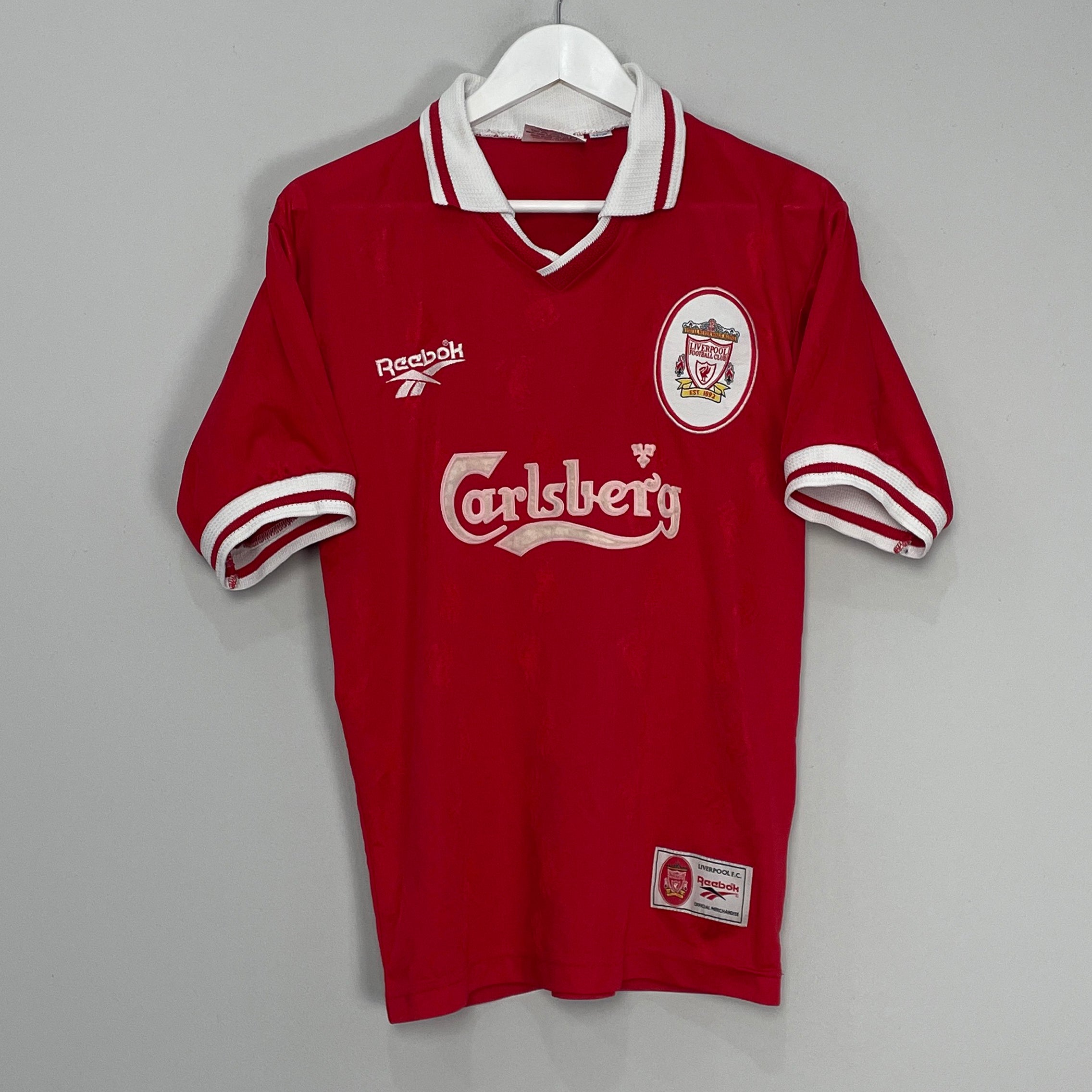 Shop 1996/98 LIVERPOOL HOME SHIRT (S) REEBOK, classic football shirts, vintage football shirts & retro soccer jerseys at Cult Kits