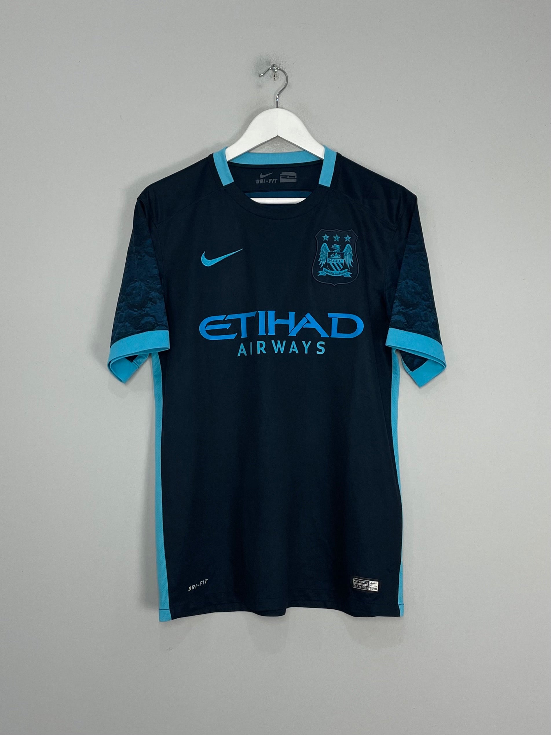 Shop 2015/16 MANCHESTER CITY AWAY SHIRT (M) NIKE, classic football shirts, vintage football shirts & retro soccer jerseys at Cult Kits