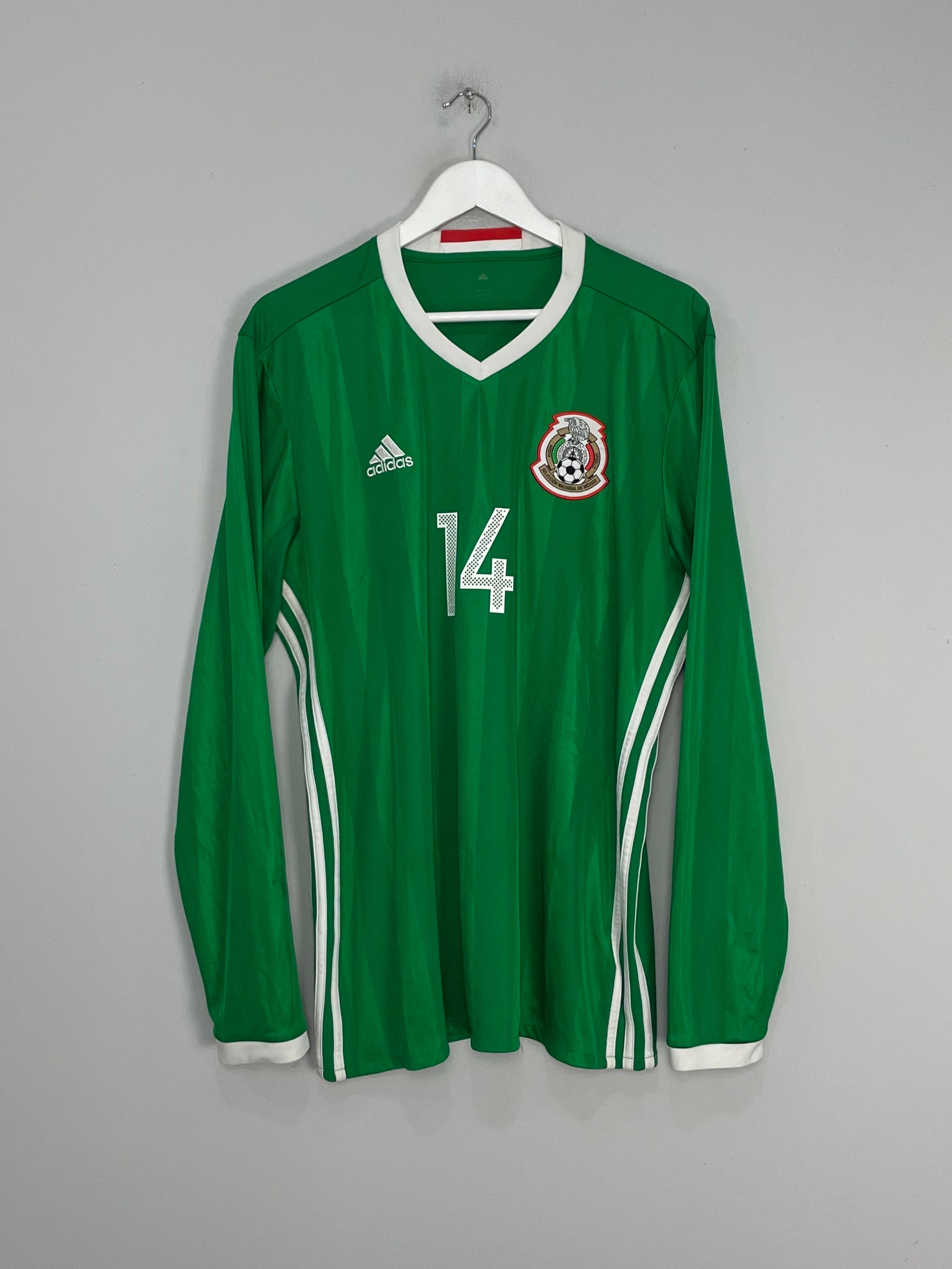 Shop 2016/17 MEXICO J.HERNANDEZ #14 L/S HOME SHIRT (XL) ADIDAS, classic football shirts, vintage football shirts & retro soccer jerseys at Cult Kits