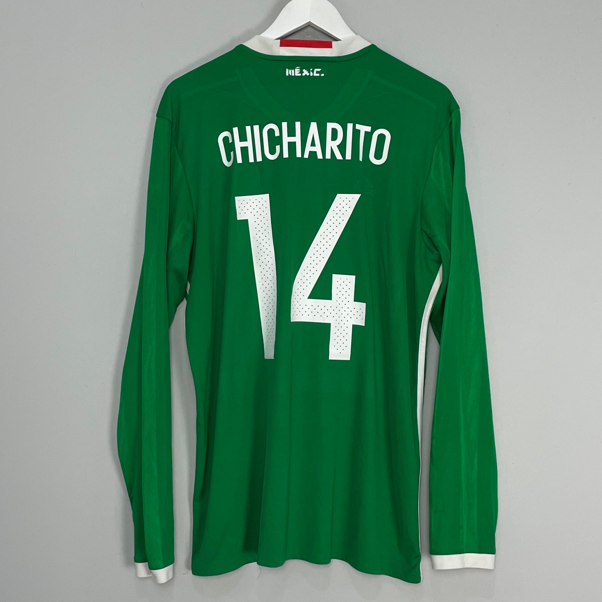 Shop 2016/17 MEXICO J.HERNANDEZ #14 L/S HOME SHIRT (XL) ADIDAS, classic football shirts, vintage football shirts & retro soccer jerseys at Cult Kits