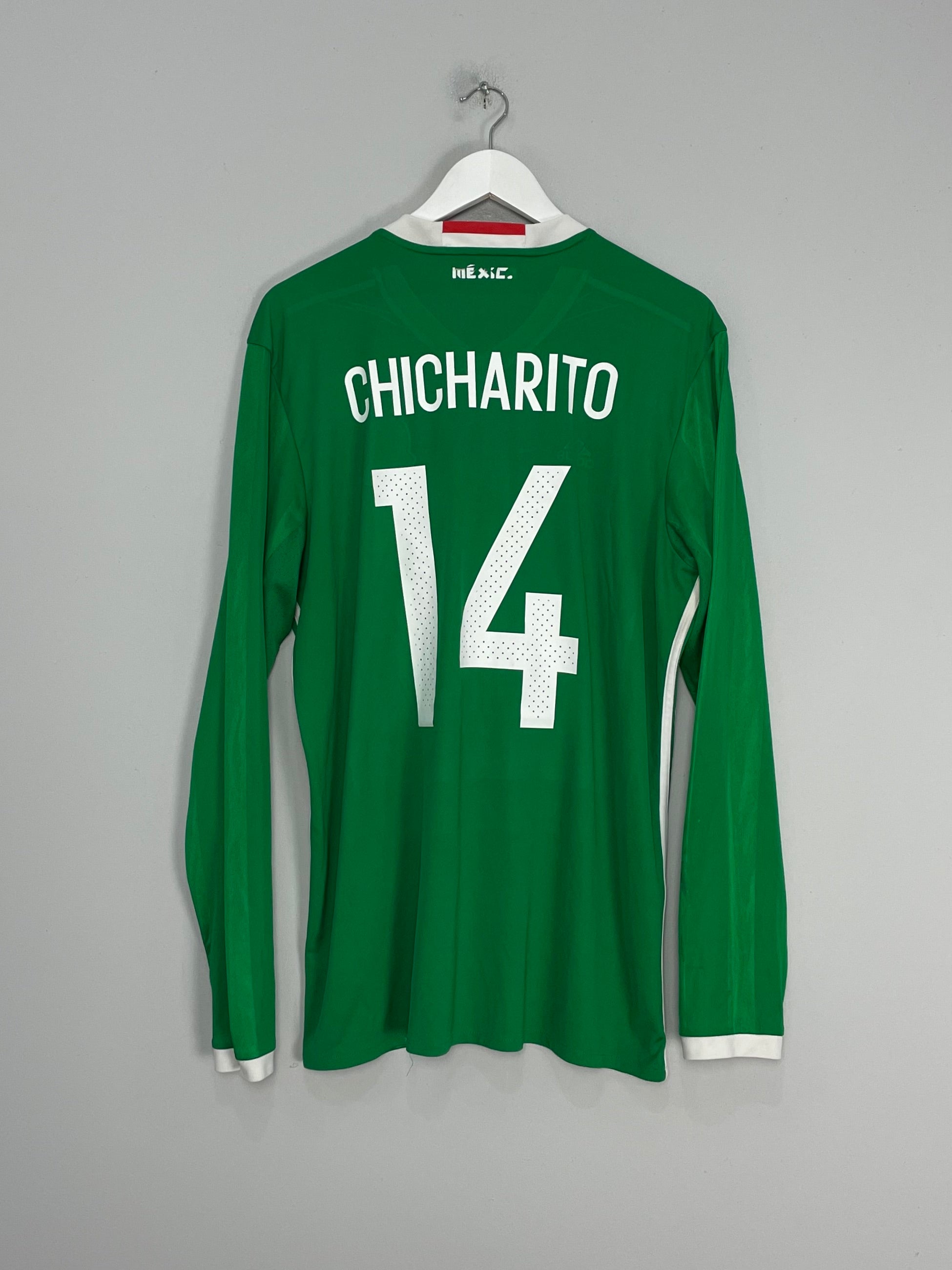 Shop 2016/17 MEXICO J.HERNANDEZ #14 L/S HOME SHIRT (XL) ADIDAS, classic football shirts, vintage football shirts & retro soccer jerseys at Cult Kits
