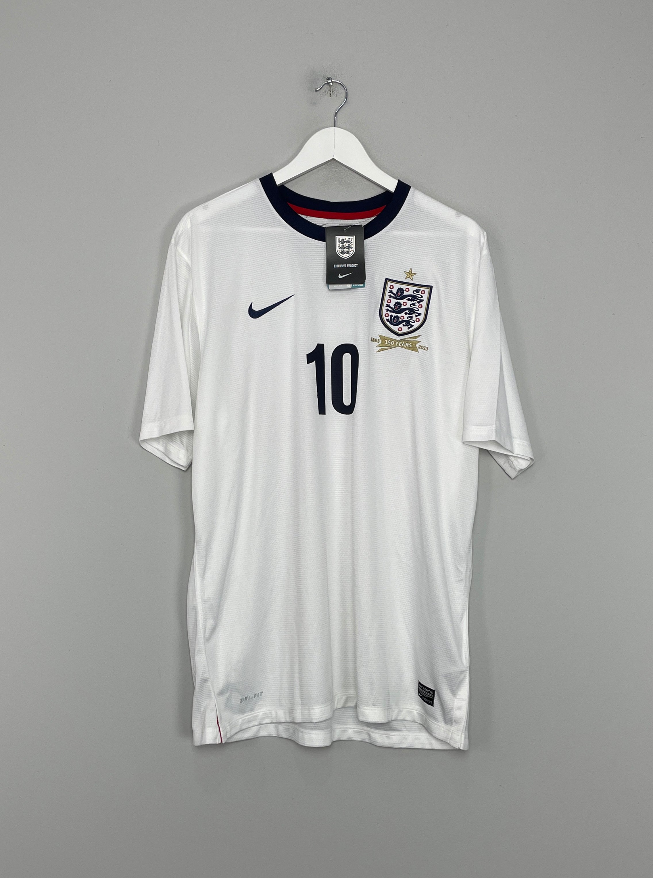 Shop 2013 ENGLAND ROONEY #10 *BNWT* 125 YEARS HOME SHIRT (XL) NIKE, classic football shirts, vintage football shirts & retro soccer jerseys at Cult Kits