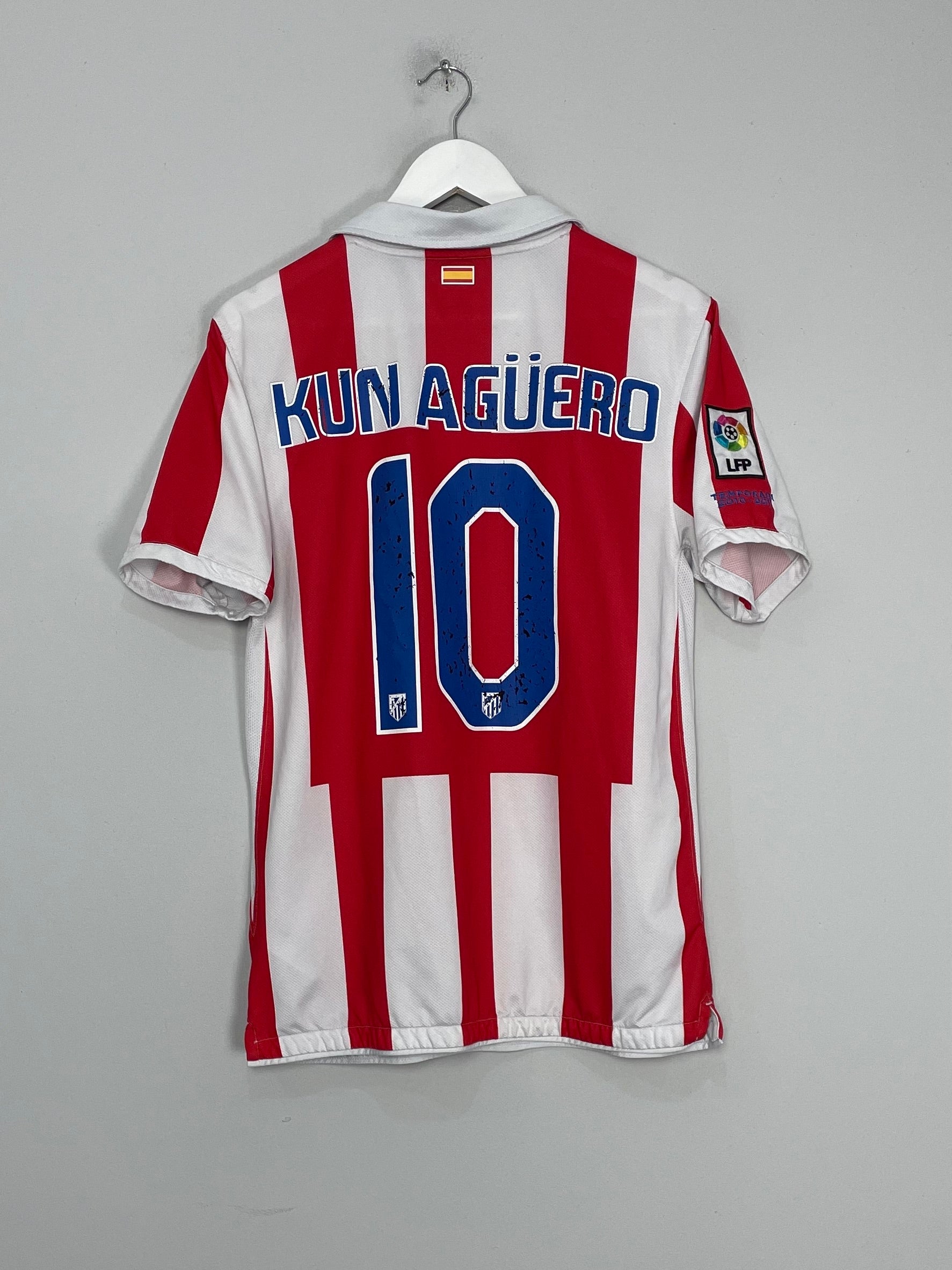 2010/11 ATLETICO MADRID KUN AGUERO #10 HOME SHIRT (M) NIKE