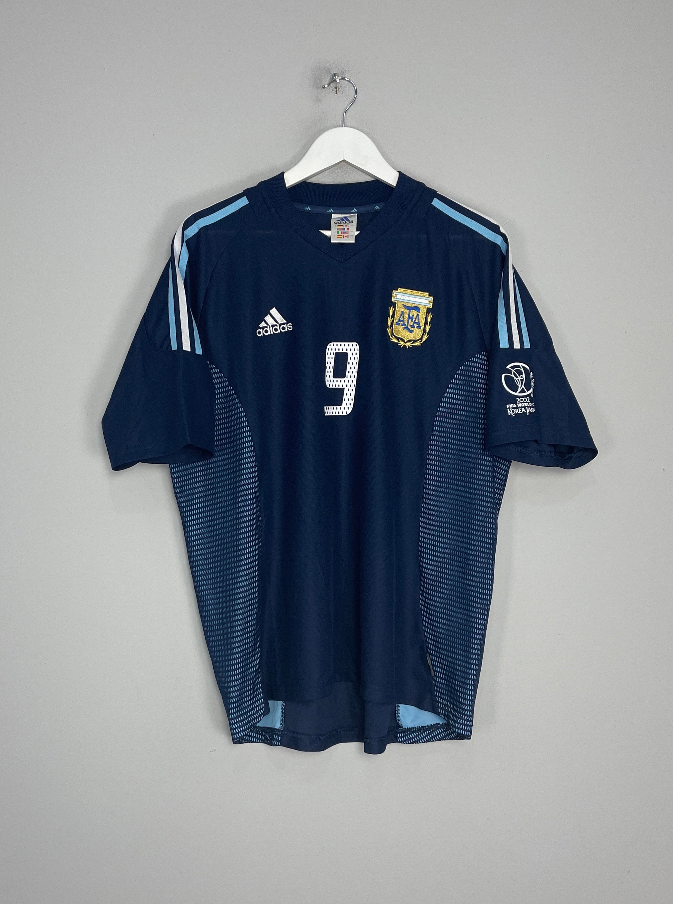 Shop 2002/04 ARGENTINA BATISTUTA #9 AWAY SHIRT (L) ADIDAS, classic football shirts, vintage football shirts & retro soccer jerseys at Cult Kits