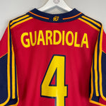 Shop 1999/02 SPAIN GUARDIOLA #4 HOME SHIRT (XL) ADIDAS, classic football shirts, vintage football shirts & retro soccer jerseys at Cult Kits
