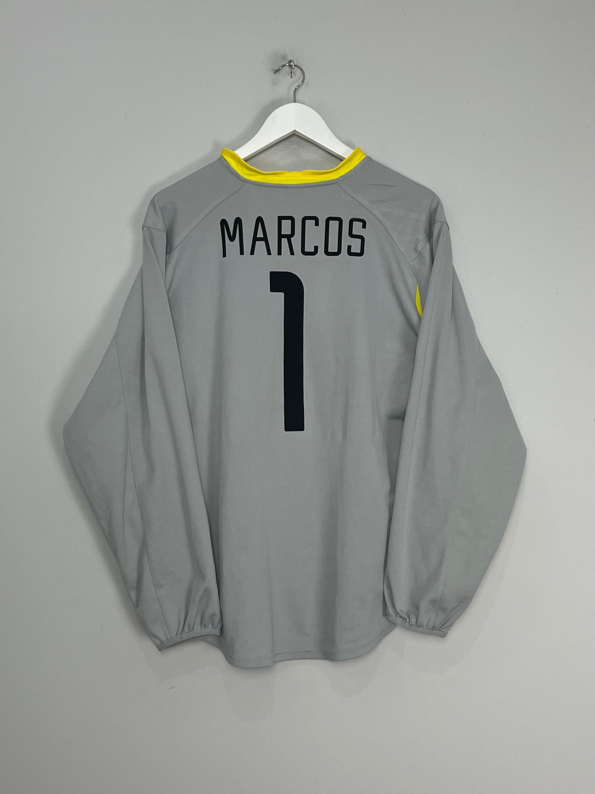Shop 2002 BRAZIL MARCOS #1 GK SHIRT (S) NIKE, classic football shirts, vintage football shirts & retro soccer jerseys at Cult Kits
