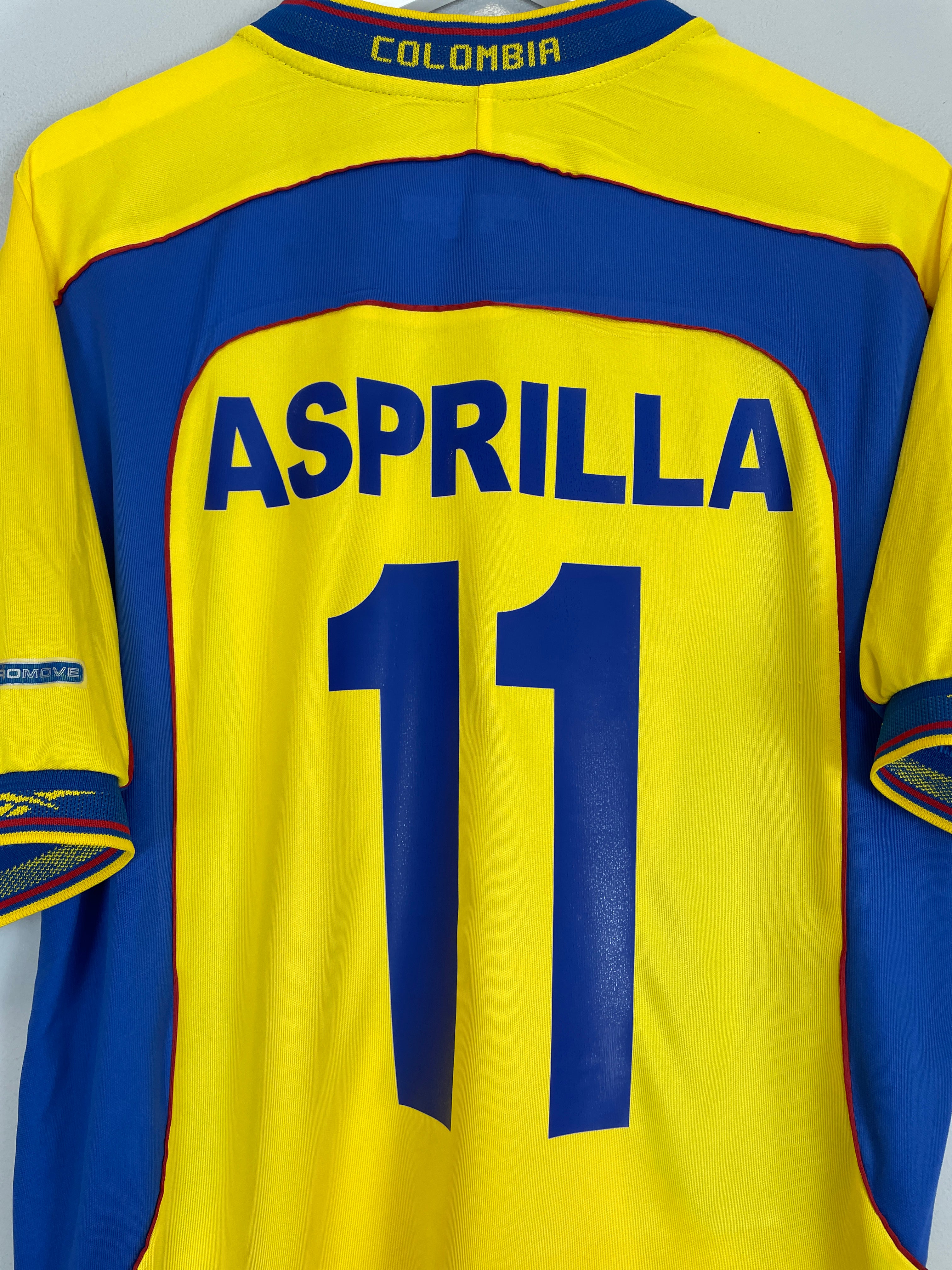 Shop 2001/03 COLOMBIA ASPRILLA #11 HOME SHIRT (L) UMBRO, classic football shirts, vintage football shirts & retro soccer jerseys at Cult Kits