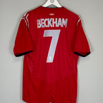 Shop 2004/06 ENGLAND BECKHAM #7 AWAY SHIRT (L) UMBRO, classic football shirts, vintage football shirts & retro soccer jerseys at Cult Kits