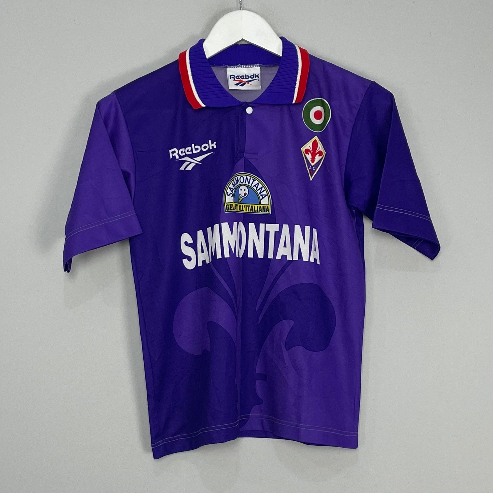 Shop 1996/97 FIORENTINA HOME SHIRT (M.KIDS) REEBOK, classic football shirts, vintage football shirts & retro soccer jerseys at Cult Kits