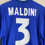 Shop 1998/99 ITALY MALDINI #3 L/S HOME SHIRT (XL) KAPPA, classic football shirts, vintage football shirts & retro soccer jerseys at Cult Kits