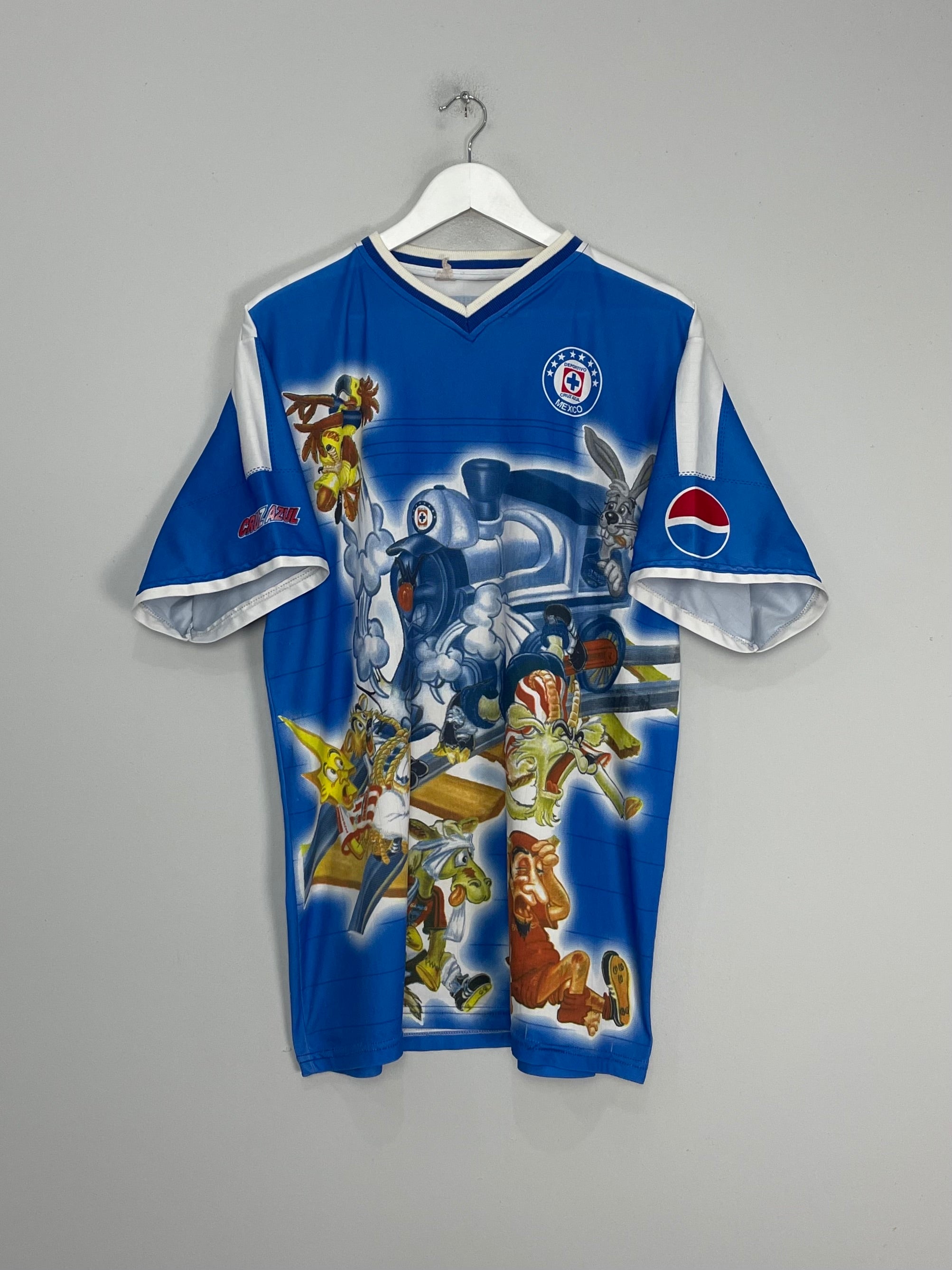 Shop 1998 CRUZ AZUL BOOTLEG SHIRT (L) FAN SHIRT, classic football shirts, vintage football shirts & retro soccer jerseys at Cult Kits