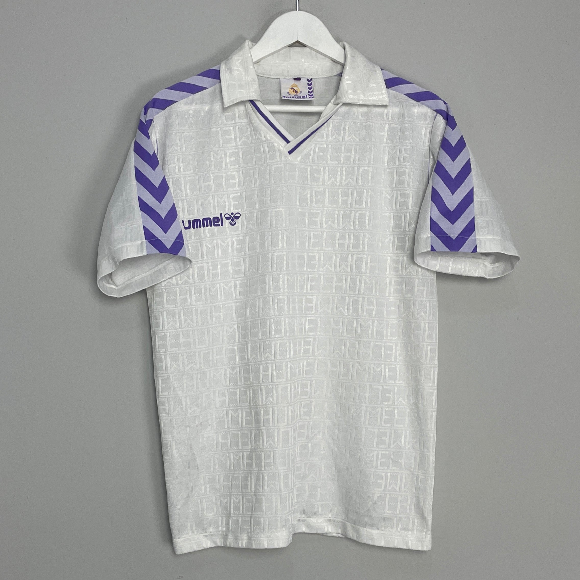 Shop 1988/90 REAL MADRID TEMPLATE/HOME SHIRT (M) HUMMEL, classic football shirts, vintage football shirts & retro soccer jerseys at Cult Kits