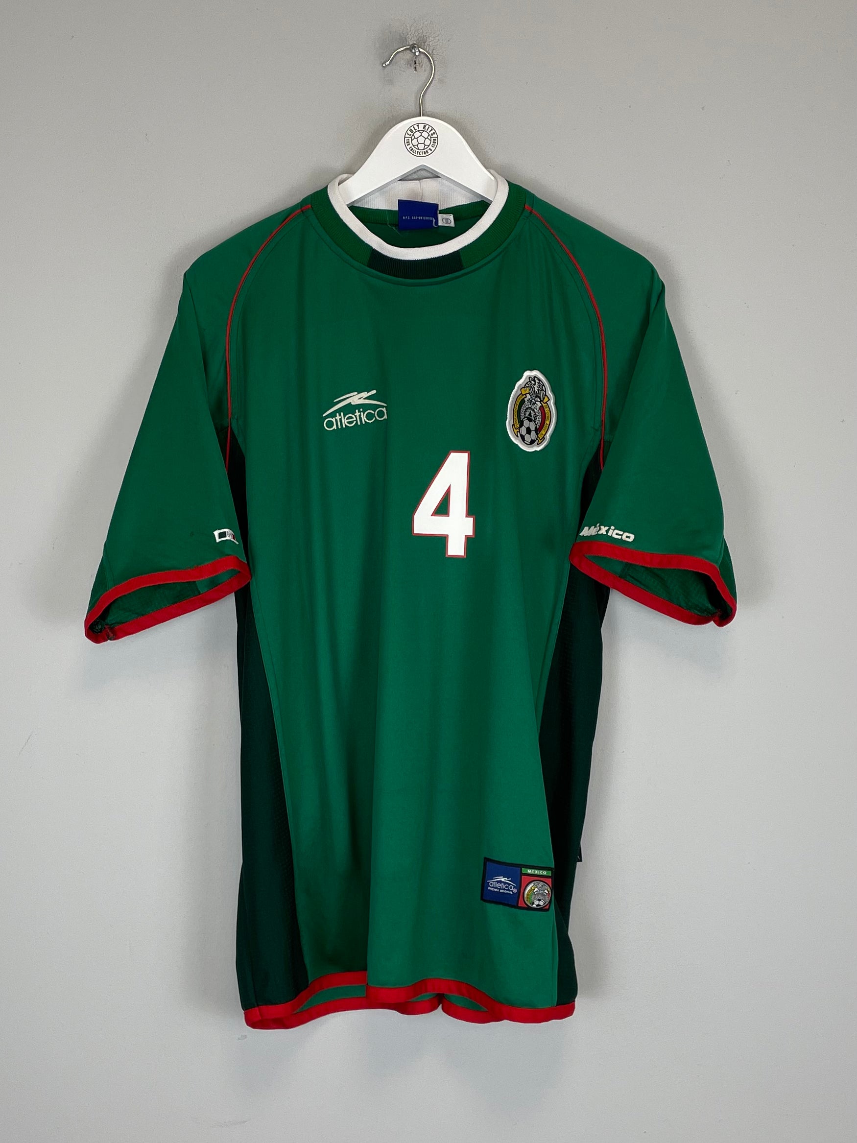 Shop 2001/02 MEXICO R.MARQUEZ #4 HOME SHIRT (XXL) ATLETICA, classic football shirts, vintage football shirts & retro soccer jerseys at Cult Kits
