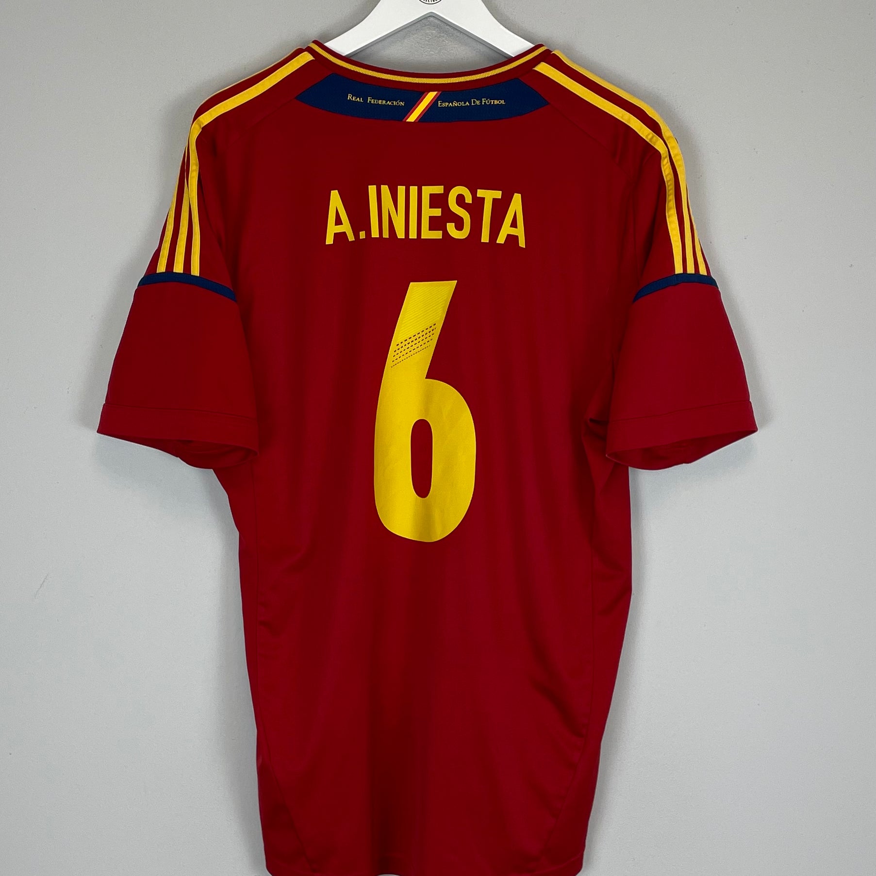Shop 2012/13 SPAIN A.INIESTA #6 HOME SHIRT (XL) ADIDAS, classic football shirts, vintage football shirts & retro soccer jerseys at Cult Kits