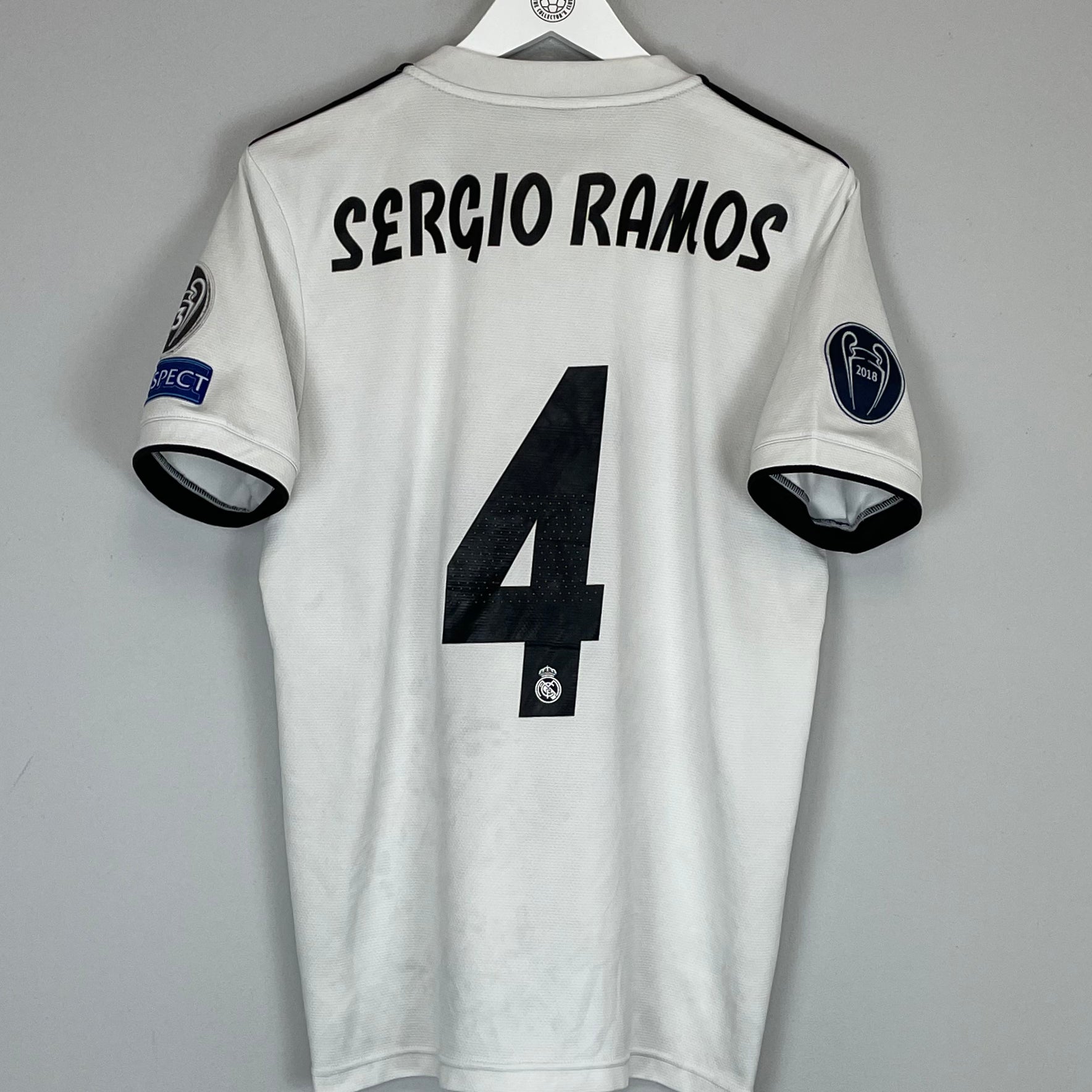 Shop 2018/19 REAL MADRID SERGIO RAMOS #4 HOME SHIRT (M) ADIDAS, classic football shirts, vintage football shirts & retro soccer jerseys at Cult Kits