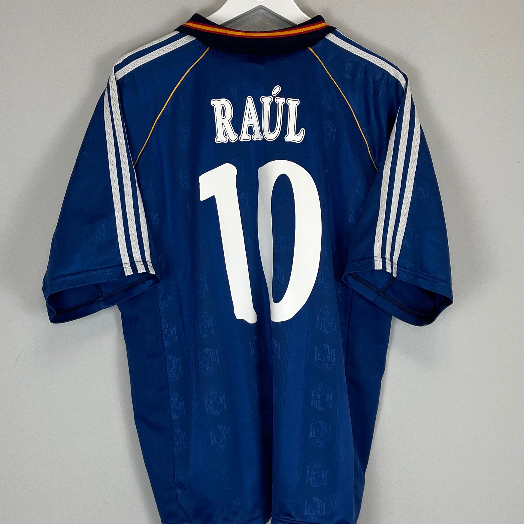Shop 1998/99 SPAIN RAUL #7 AWAY SHIRT (XL) ADIDAS, classic football shirts, vintage football shirts & retro soccer jerseys at Cult Kits