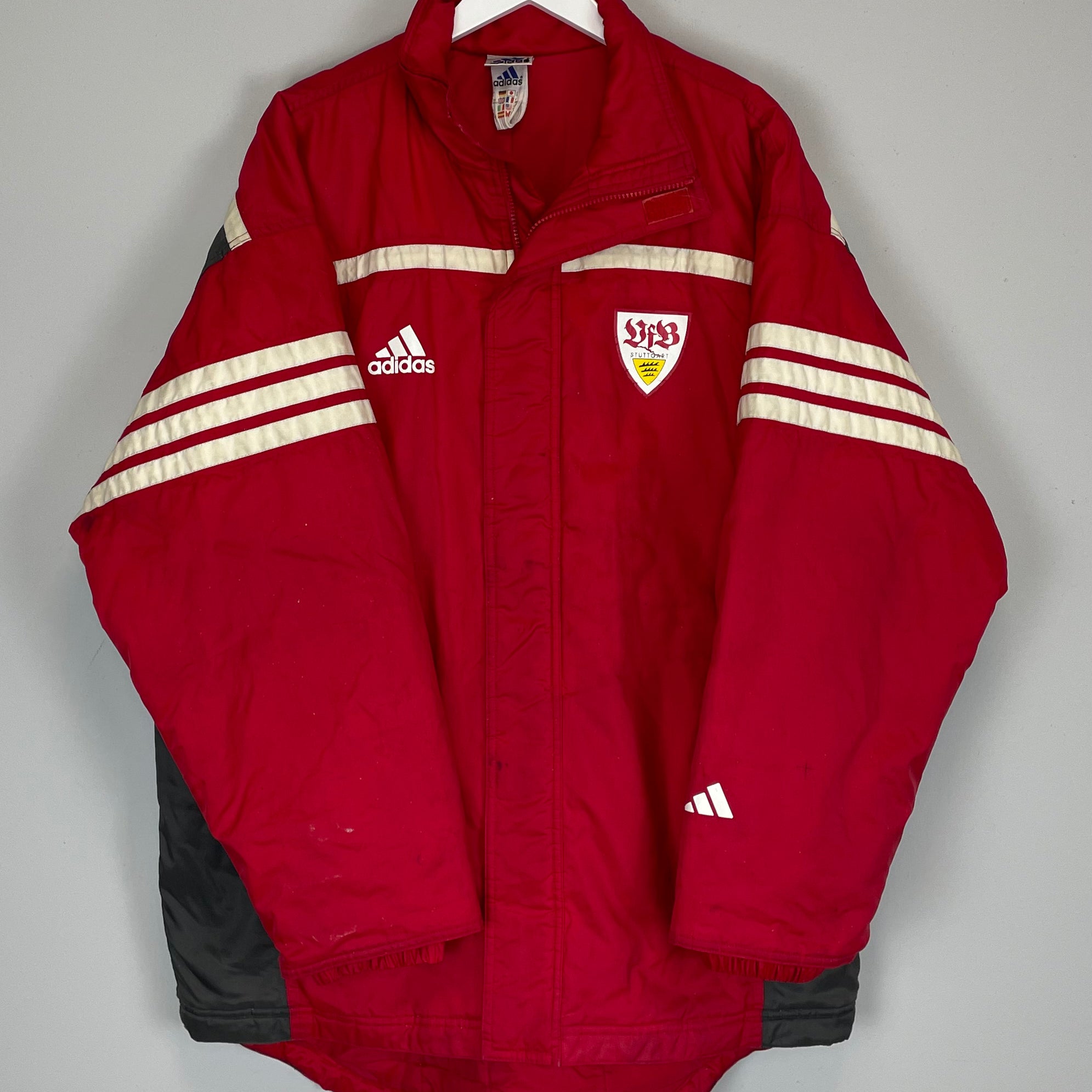 Shop 2000/02 STUTTGART BENCH COAT (M) ADIDAS, classic football shirts, vintage football shirts & retro soccer jerseys at Cult Kits