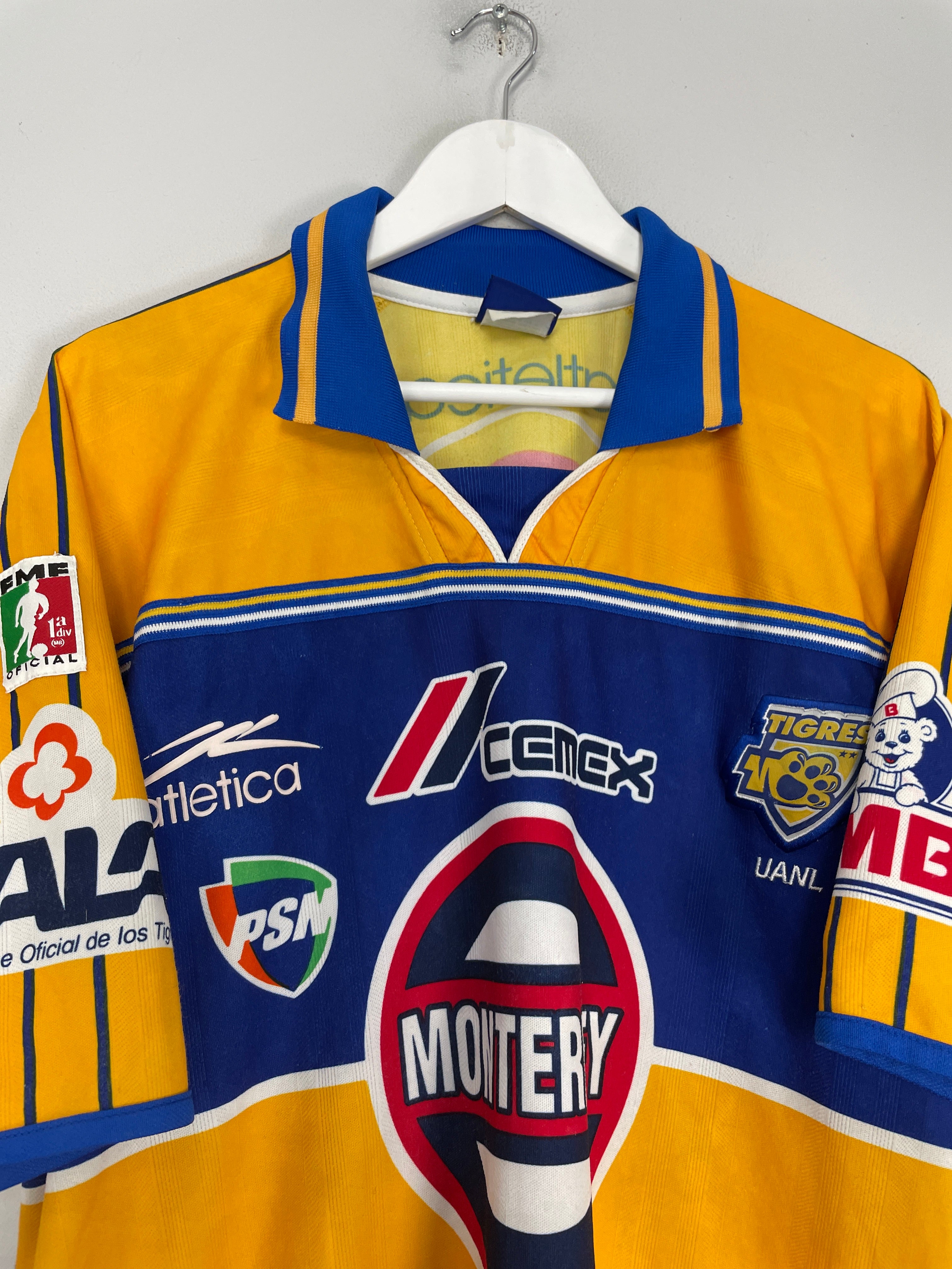 Shop 2000/01 TIGRES HOME SHIRT (L) ATLETICA, classic football shirts, vintage football shirts & retro soccer jerseys at Cult Kits