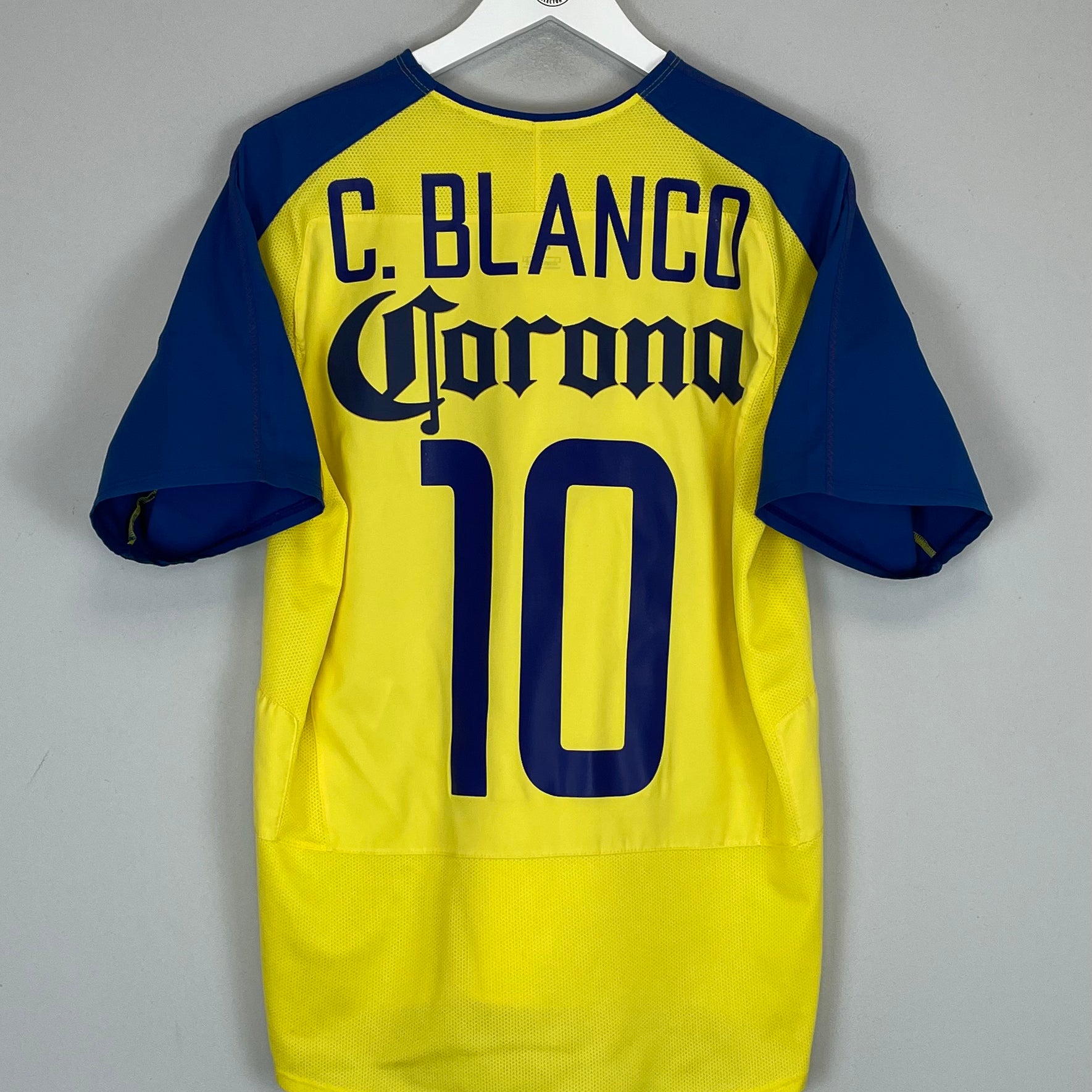 Shop 2003/04 CLUB AMERICA C.BLANCO #10 HOME SHIRT (L) NIKE, classic football shirts, vintage football shirts & retro soccer jerseys at Cult Kits
