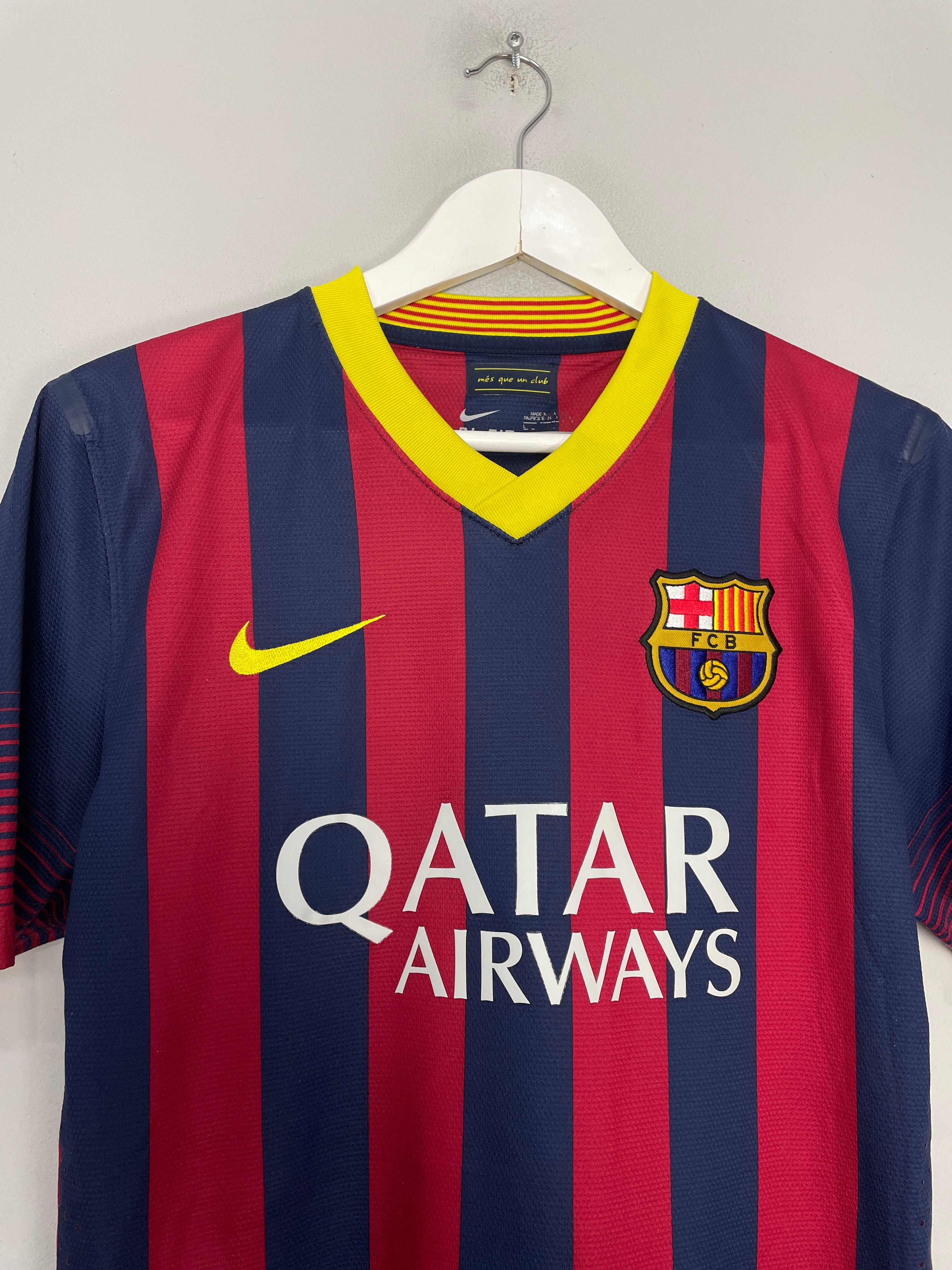 Shop 2013/14 BARCELONA MESSI #10 *AUTHENTIC* HOME SHIRT (L) NIKE, classic football shirts, vintage football shirts & retro soccer jerseys at Cult Kits