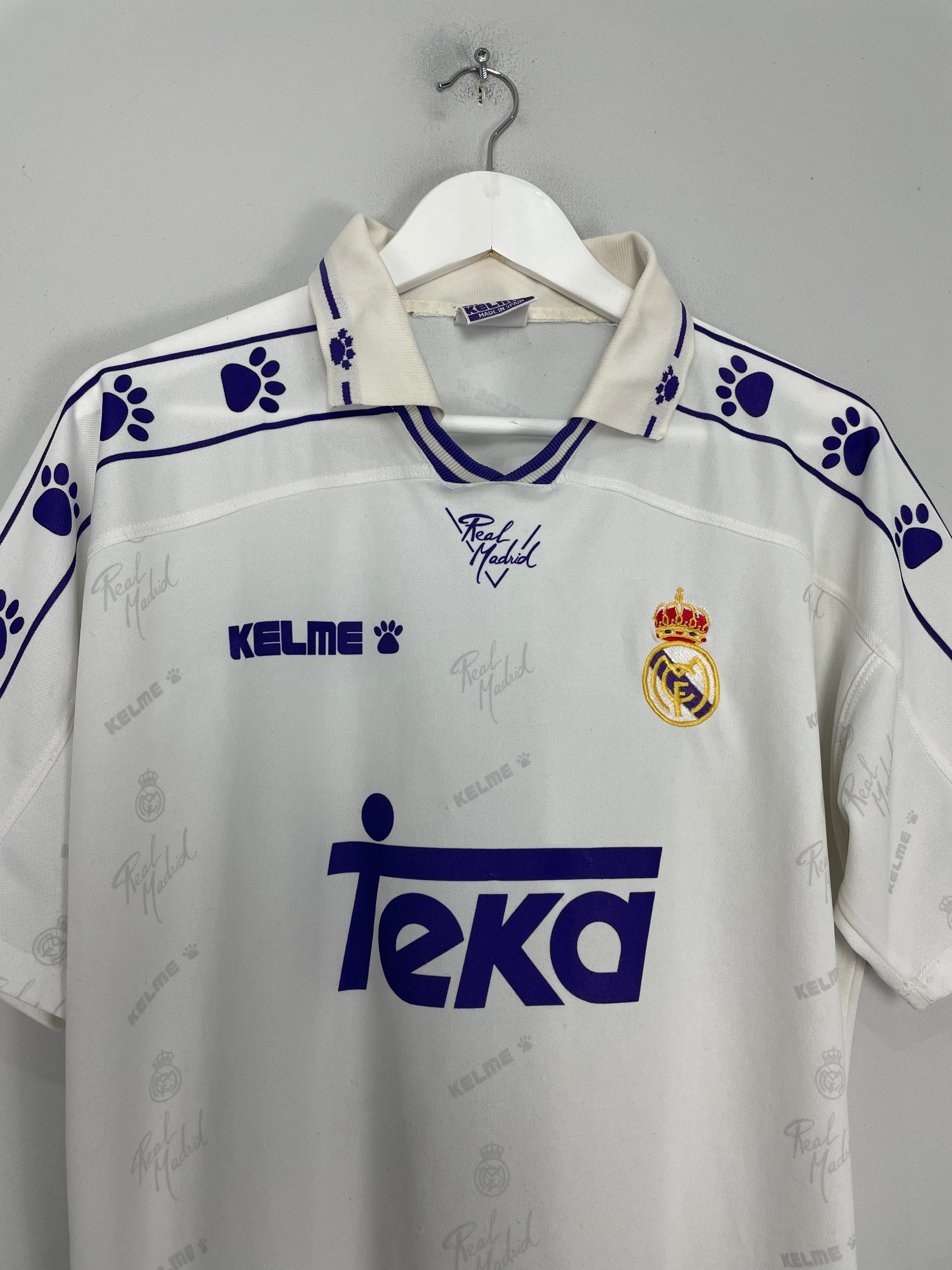 Shop 1994/95 REAL MADRID HOME SHIRT (M) KELME, classic football shirts, vintage football shirts & retro soccer jerseys at Cult Kits