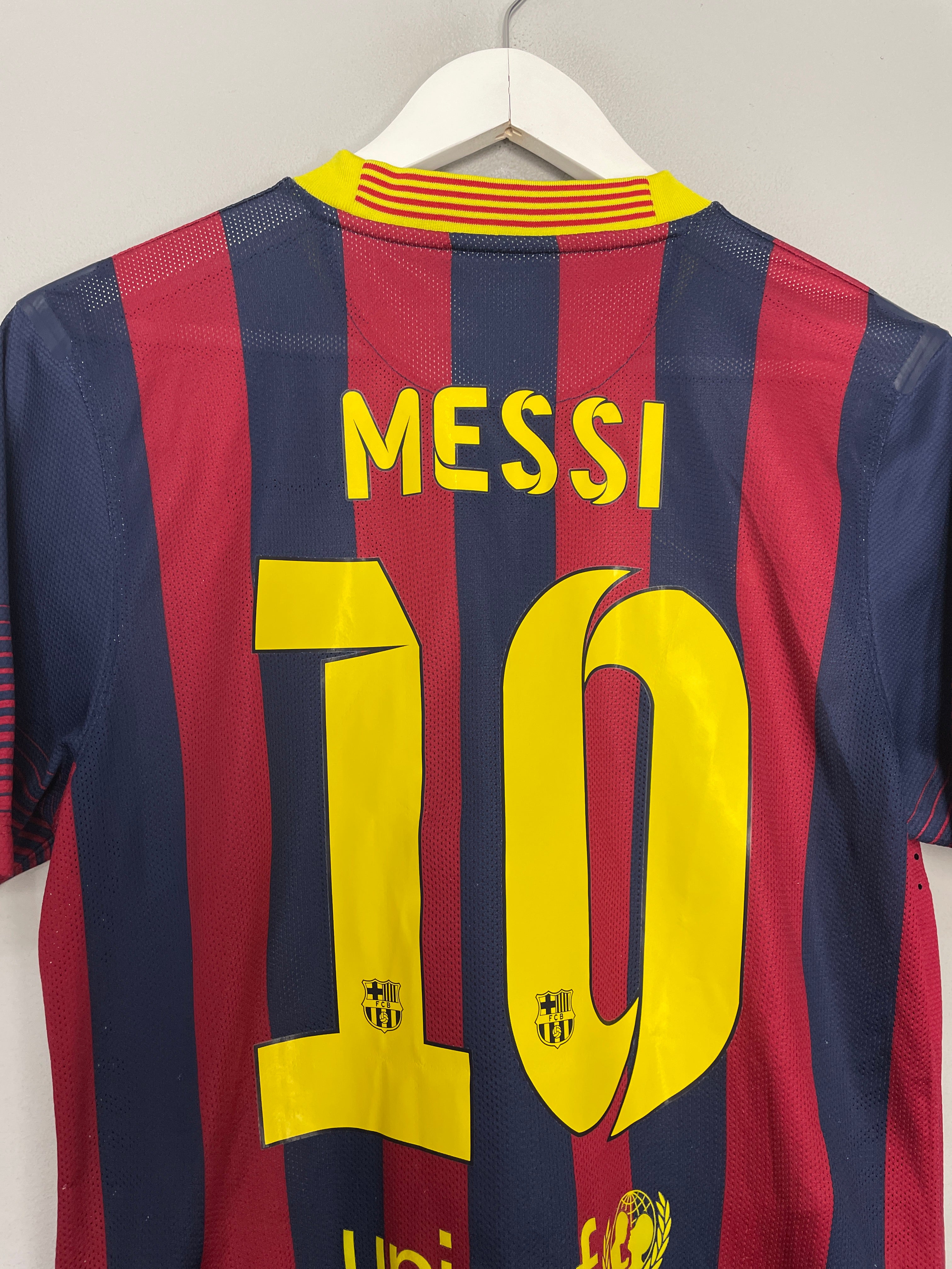 Shop 2013/14 BARCELONA MESSI #10 *AUTHENTIC* HOME SHIRT (L) NIKE, classic football shirts, vintage football shirts & retro soccer jerseys at Cult Kits