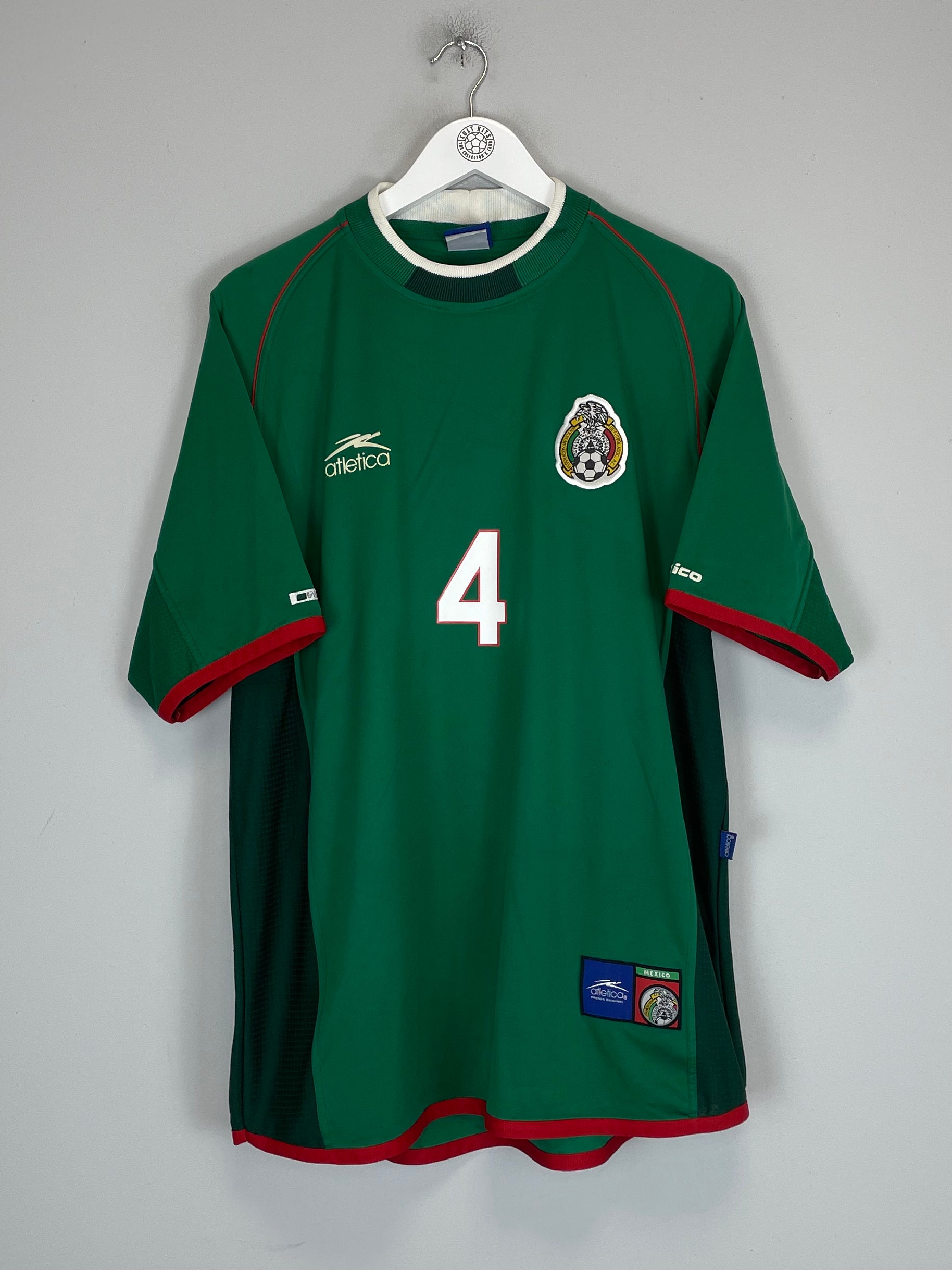 Shop 2001/02 MEXICO R.MARQUEZ #4 HOME SHIRT (XXL) ATLETICA, classic football shirts, vintage football shirts & retro soccer jerseys at Cult Kits