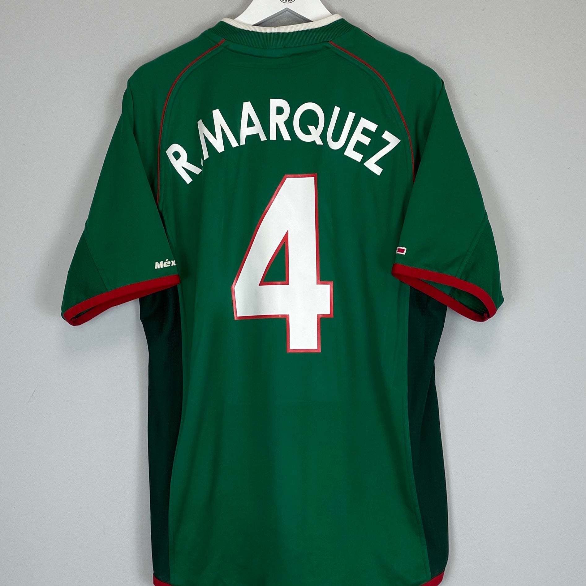 Shop 2001/02 MEXICO R.MARQUEZ #4 HOME SHIRT (XXL) ATLETICA, classic football shirts, vintage football shirts & retro soccer jerseys at Cult Kits