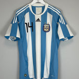 2010/11 ARGENTINA MASCHERANO #14 HOME SHIRT (M) ADIDAS