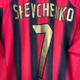 2004/05 AC MILAN SHEVCHENKO #7 HOME SHIRT (XL) ADIDAS