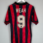 Shop 1995/96 AC MILAN WEAH #9 HOME SHIRT (M) LOTTO, classic football shirts, vintage football shirts & retro soccer jerseys at Cult Kits