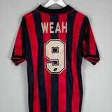Shop 1995/96 AC MILAN WEAH #9 HOME SHIRT (M) LOTTO, classic football shirts, vintage football shirts & retro soccer jerseys at Cult Kits