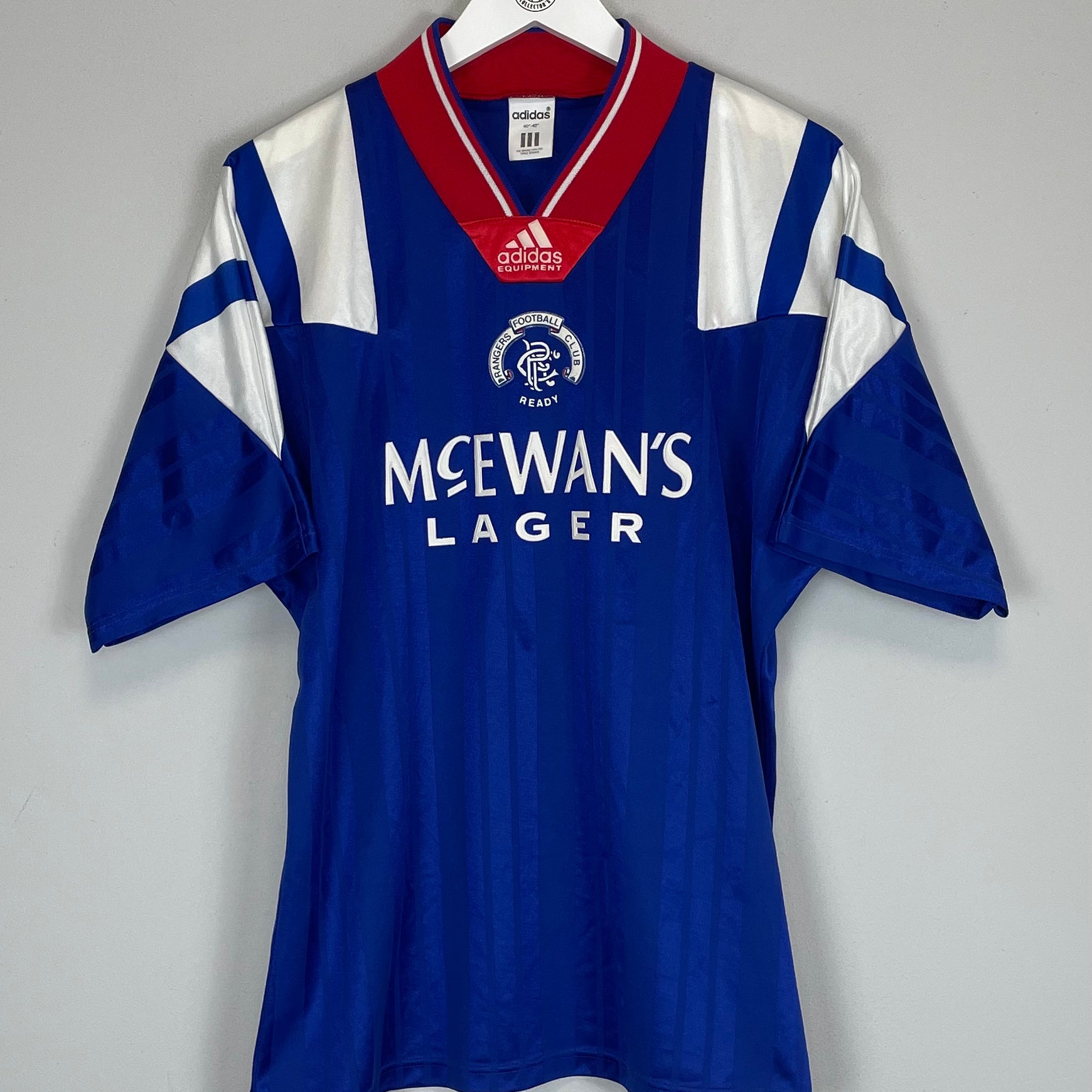 Shop 1992/94 RANGERS HOME SHIRT (M) ADIDAS, classic football shirts, vintage football shirts & retro soccer jerseys at Cult Kits